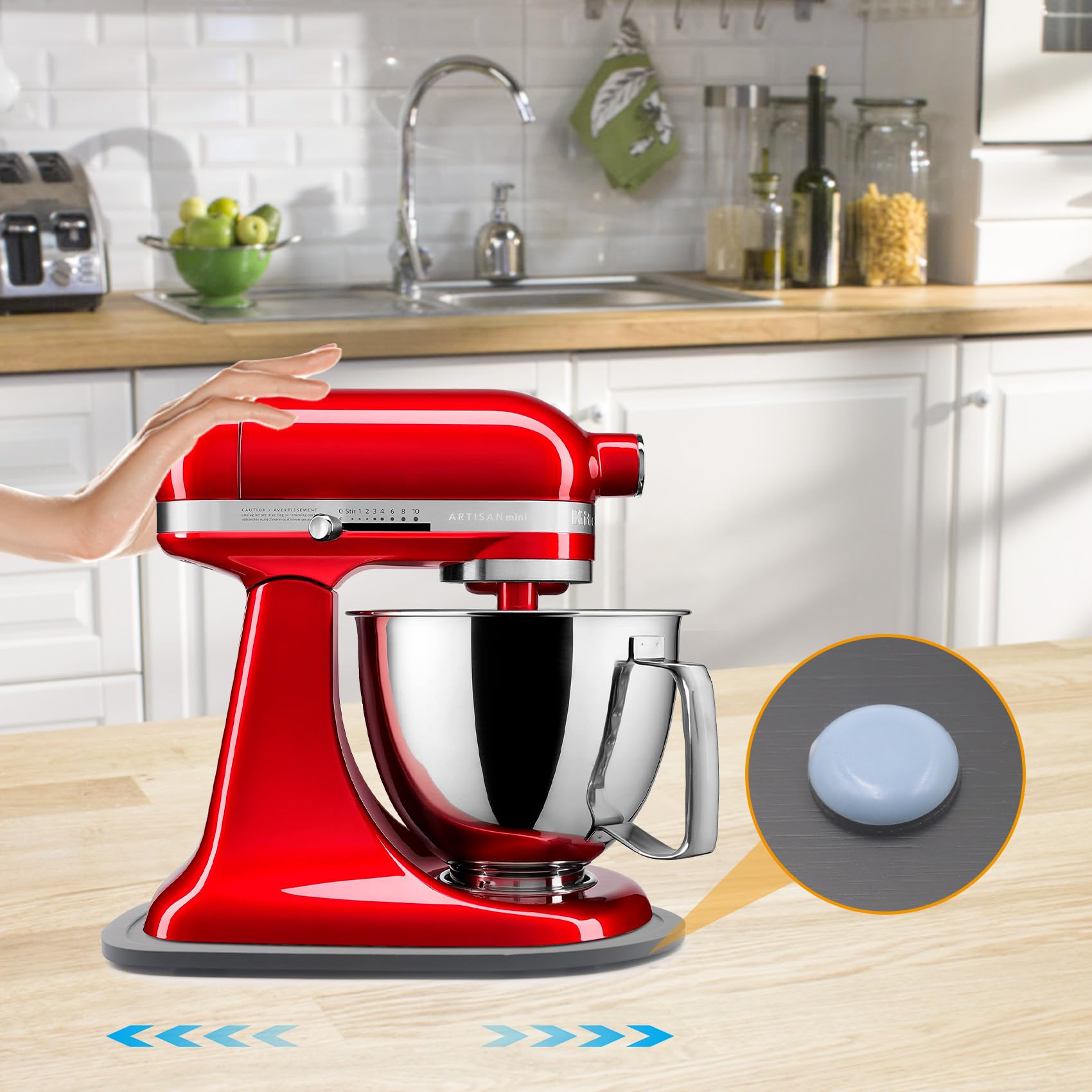 Mixer Slider Compatible With Kitchen Aid Bowl Lift 4 .5-5 Qt Stand Mixer Pine Wood - Kitchen Countertop Storage Mover Sliding Ca