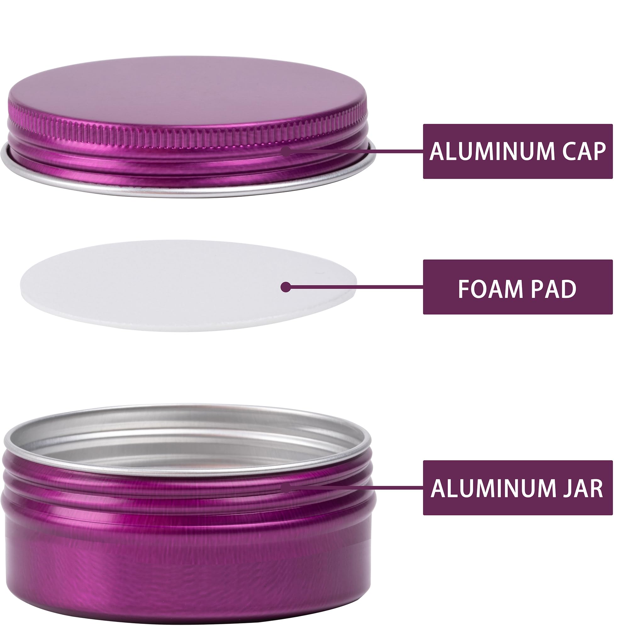 24 Pack 3Oz Screw Top Aluminum Tin Jars With Screw Lids And Blank Labels - Refillable 90Ml Metal Containers For Lip Balms, Candl