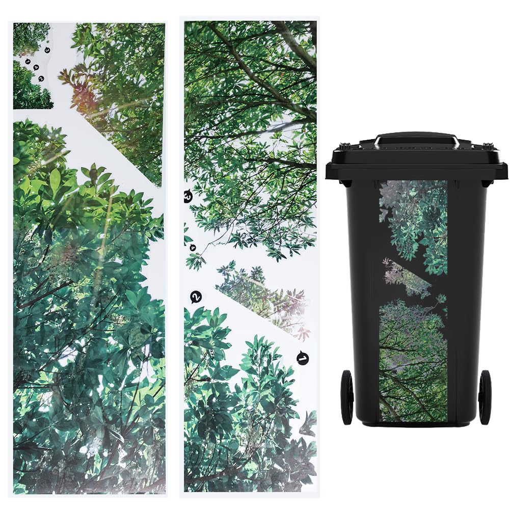 GORGECRAFT Tree Branch Trash Can Sticker 2Pcs Large 33.46x11.93 Inch Wall Decal Self Adhesive PVC Waterproof Window Cling Dustbi