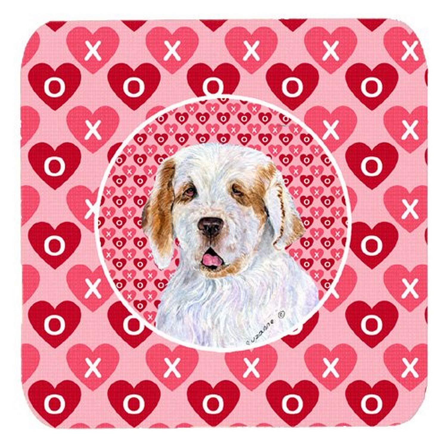 Caroline'S Treasures Clumber Spaniel Foam Coasters (Set Of 4), 3.5 H X 3.5 W, Multicolor