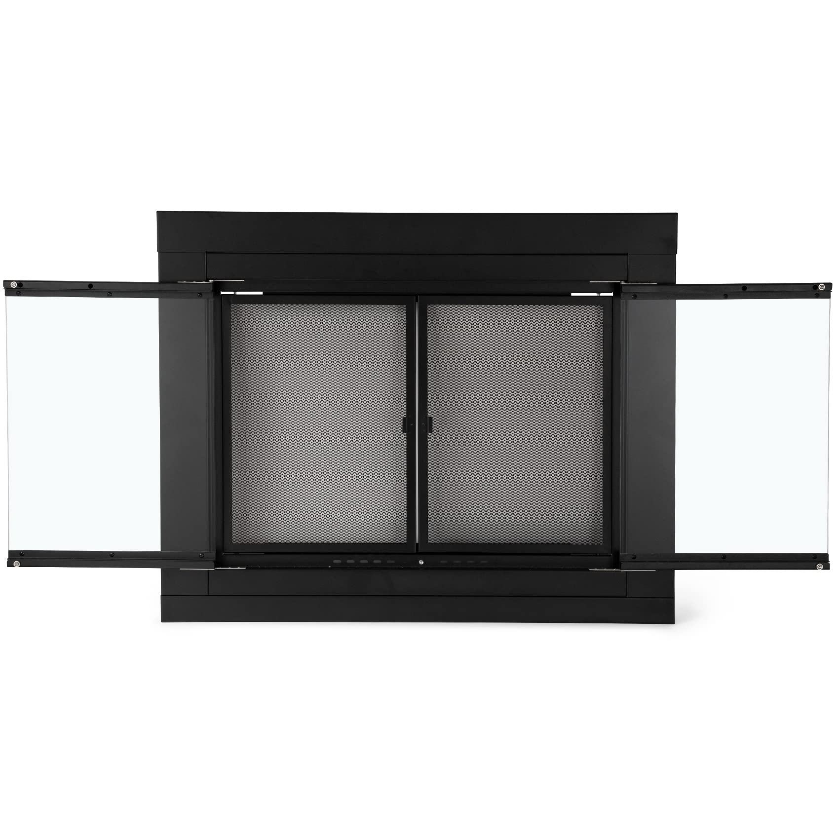 Stanbroil Fireplace Glass Cabinet-Style Door, Black Finish, Small, Decorative Fireplace Screen Door For Fireplace Accessories