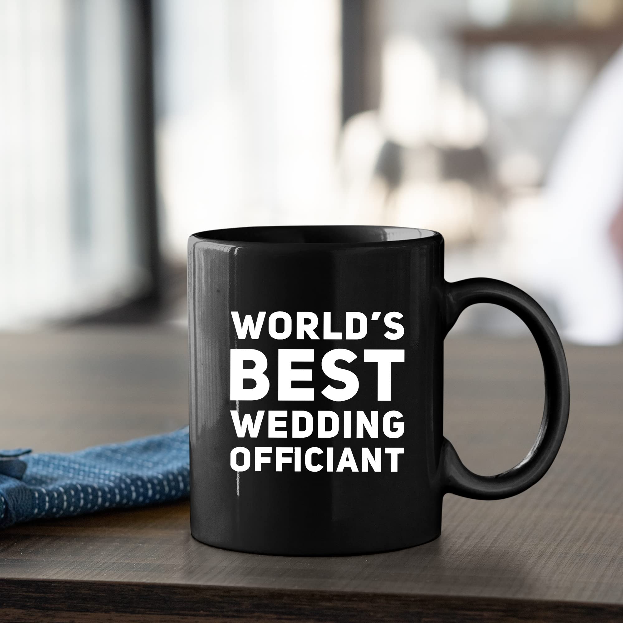 Panvola Worlds Best Wedding Officiant From Bride Groom Anniversary Souvenir Pastor Minister Drinkware Ceramic Coffee Mug (11 oz,