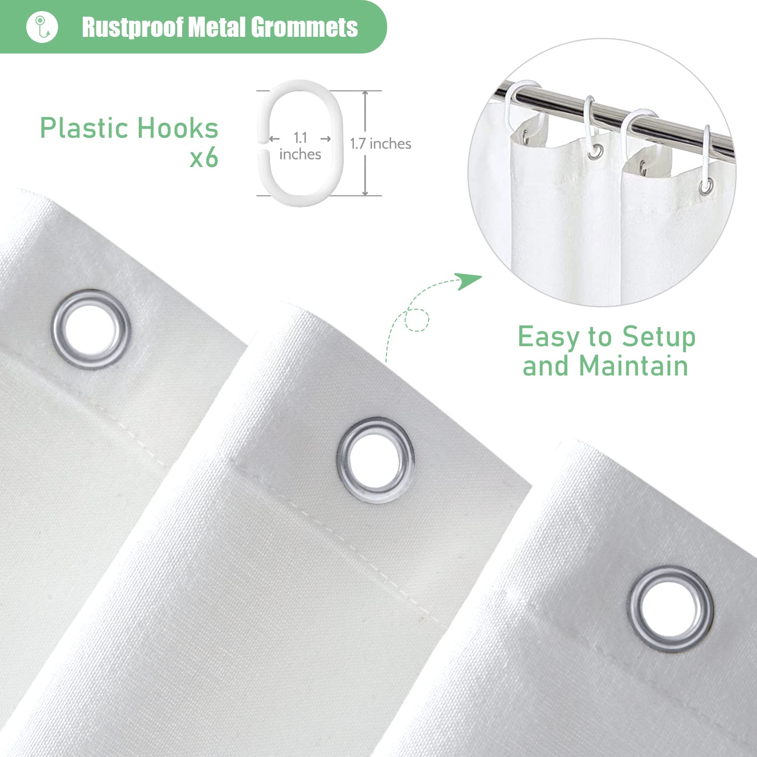 Dynamene Stall Fabric Shower Curtain - Modern Farmhouse Black and White Striped Cotton Cloth Shower Curtain with Boho Tassels  Small Hotel Luxury Bathroom Shower Curtain Set with 6 Hooks - W36 X H72