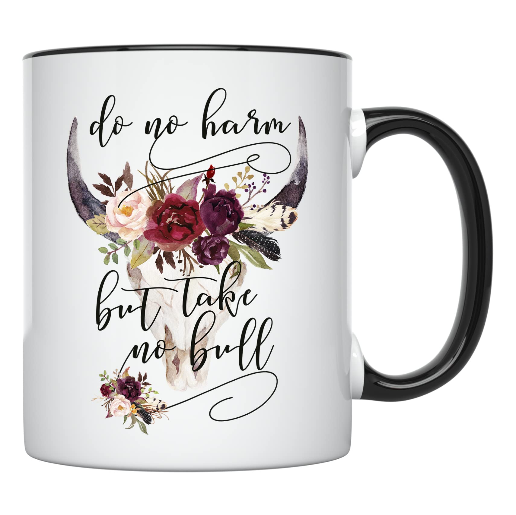 Younique Designs Do No Harm But Take No Bull Mug, 11 Ounces, Country Girl Coffee Mug For Women, Country Music Mug, Country Cup,