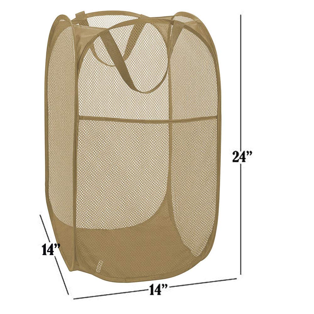 Bud Mesh Popup Laundry Hamper, Foldable Laundry Basket Clothes Hamper For Kids Room, College Dorm Or Travel, Collapsible For Sto