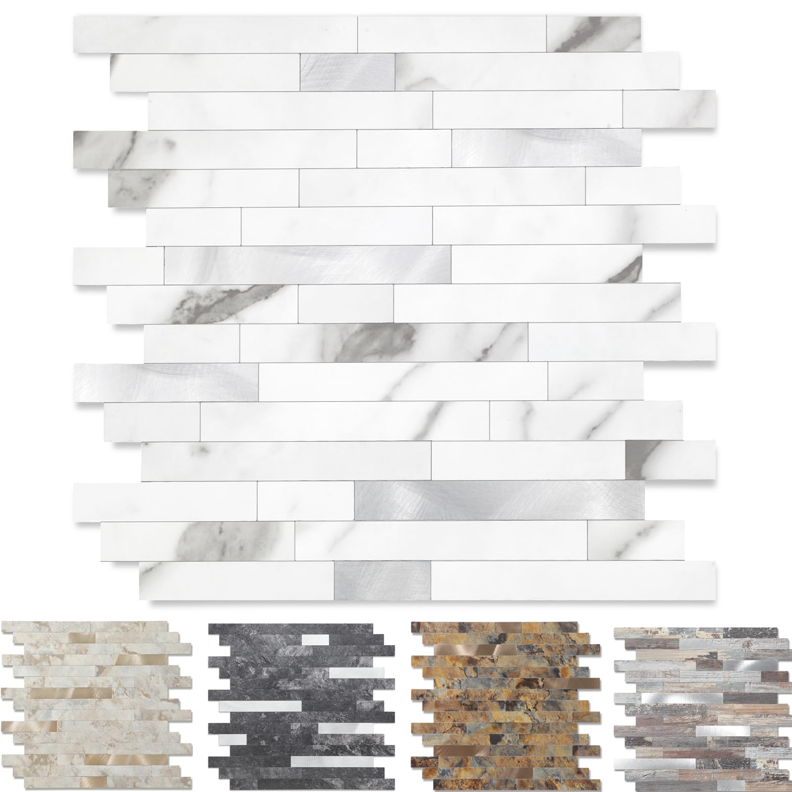 20 Sheet Peel and Stick Wall Tile, PVC Kitchen Backsplash, Stick on Tiles for Kitchen (12'' X 12'', Rusty)