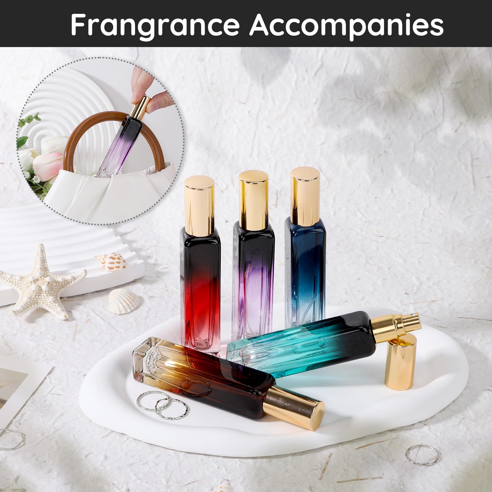 Segbeauty 0.5Oz Perfume Atomizer Bottle Refillable, Pack Of 10 Glass Travel Perfume Bottles, 15Ml Empty Mini Cologne Travel Bott