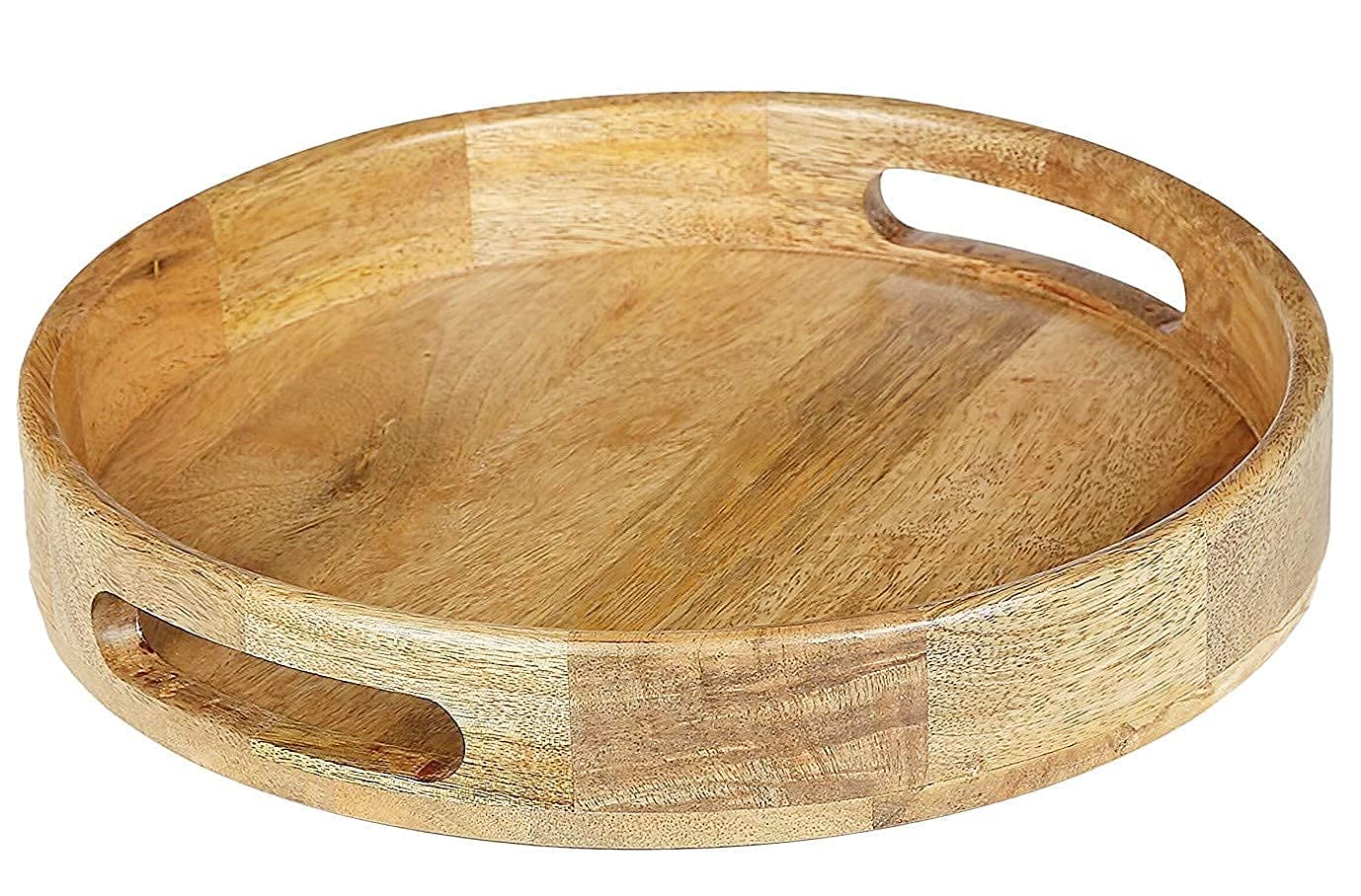 Homenrich Wooden Round Tray | Serving Tray | Multipurpose Tray | Tray Decoration | Tray For Storage | Home Decor | Great Gift As