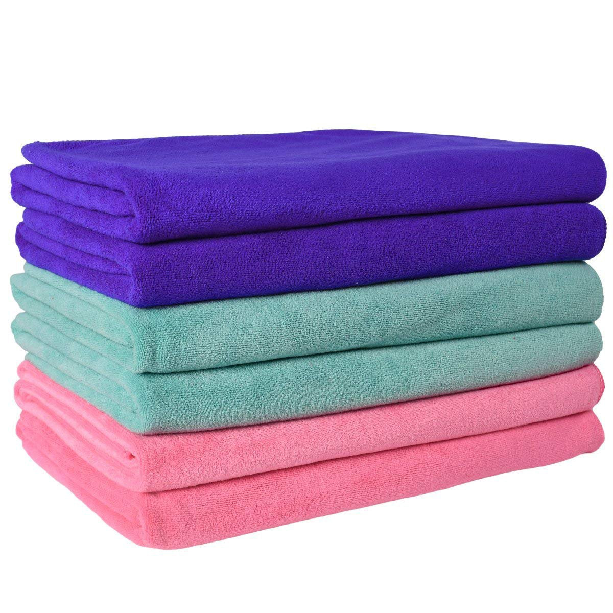 Jml Microfiber Towels, Bath Towel Sets (6 Pack, 27 X 55) - Extra Absorbent, Fast Drying, Multipurpose For Bath, Swimming, Fitnes
