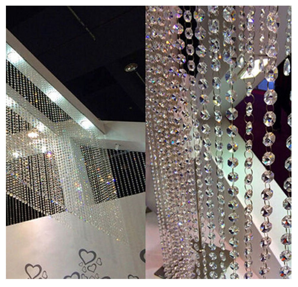 WAZHRMGHG 99FT Clear Acrylic Crystal Garland Strands Hanging Chandelier Bead Chain Ornament String Decorations for Manzanita Cen