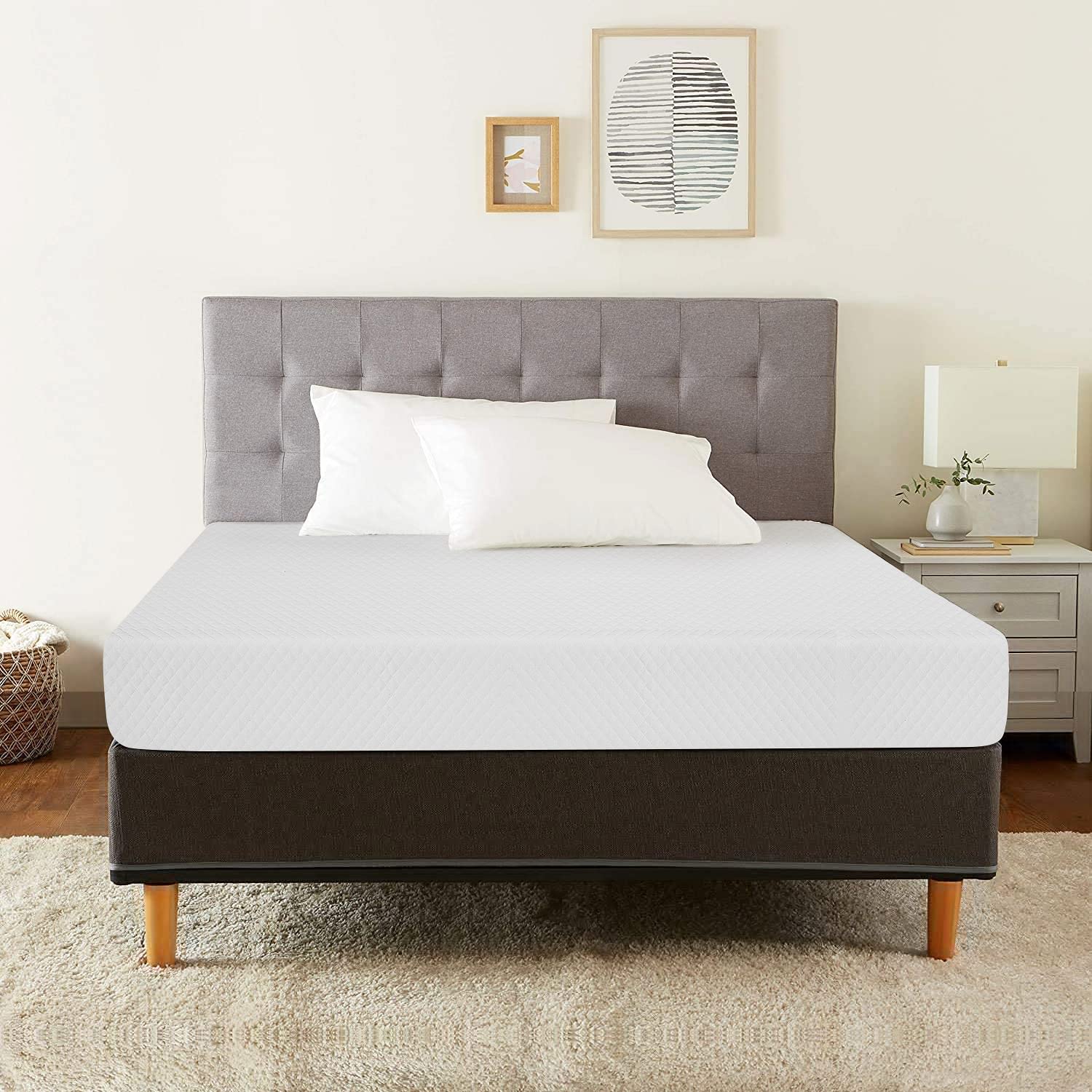 Paylesshere 8 Inch Queen Gel Memory Foam Mattress Fiberglass Free/Certipur-Us Certified/Bed-In-A-Box/Cool Sleep & Comfy Support