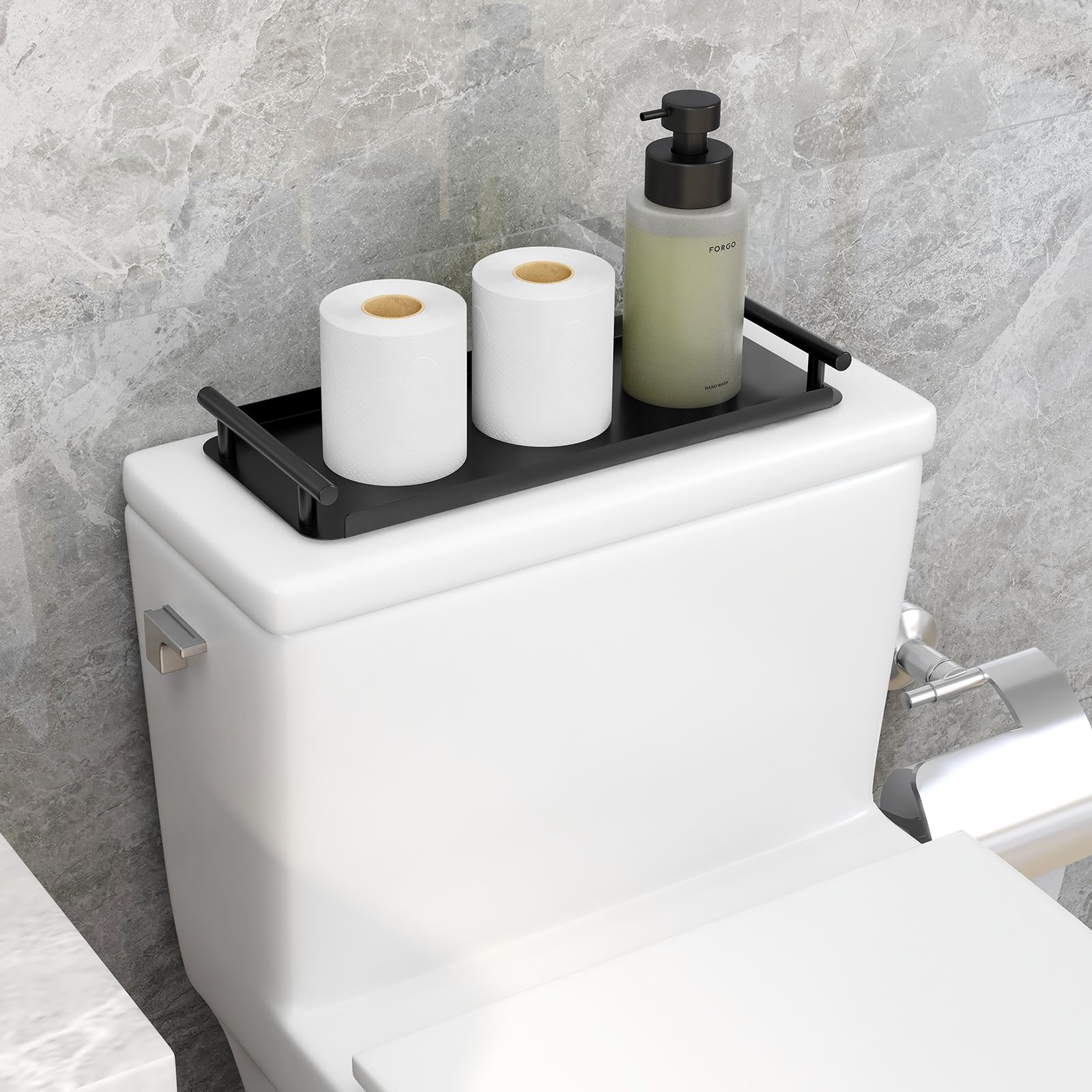 Feilern Toilet Paper Basket, Stainless Steel Toilet Tank Tray With Handle For Organizing - Toilet Paper Basket Storage For Toile