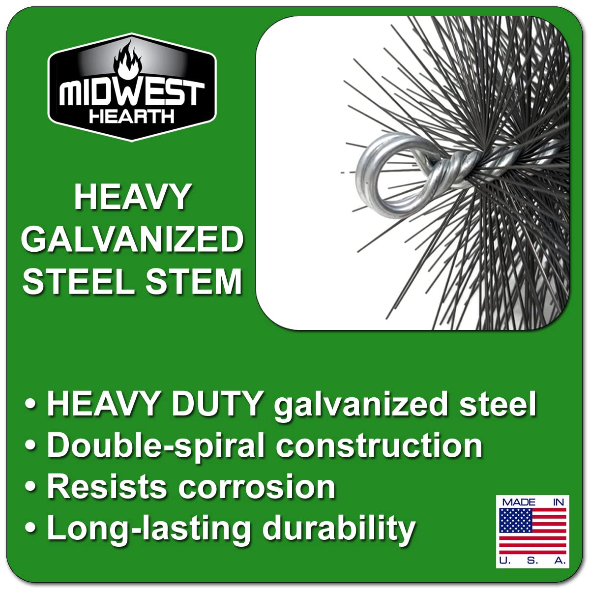 Midwest Hearth Square Wire Chimney Cleaning Brush (11-Inch Square)