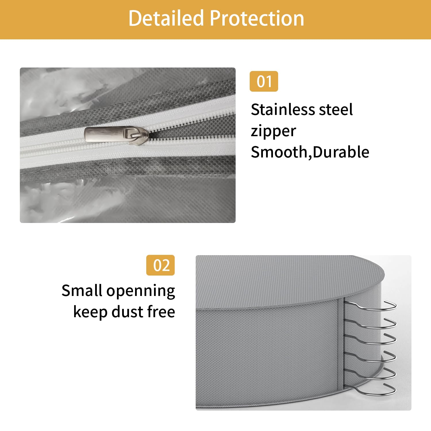 65'' Dress Bags For Gowns Long, 7'' Guessted Clear Garment Bags For Hanging Clothes, Dress Garment Bag, Dress Cover With Clear W