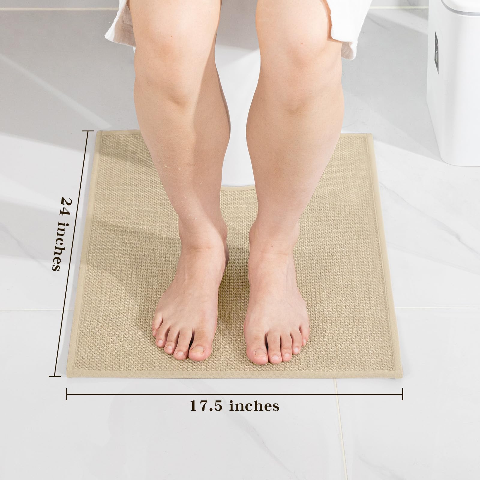 Chakme Bathroom Rugs Mat U-Shaped 24X17, Ultra Thin Non Slip Bath Mat Small Quick Dry Absorbent Bath Mat For Bathroom Floor, (Li