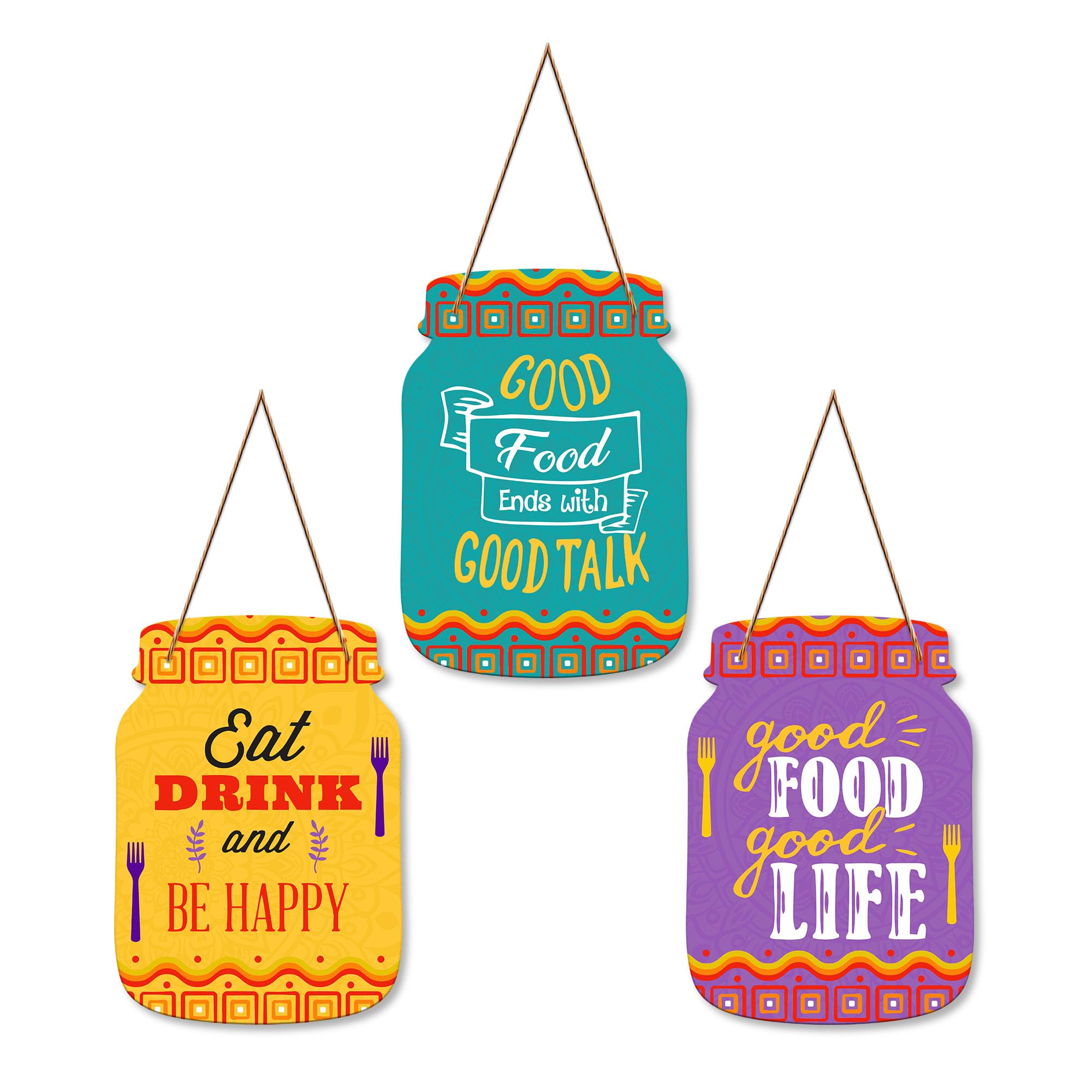 Artvibes Good Food Good Life Quotes Wall Hanger For Home Decor | Gifts | Wall Art | Decoration Wooden Hanging Items | Kitchen Wo