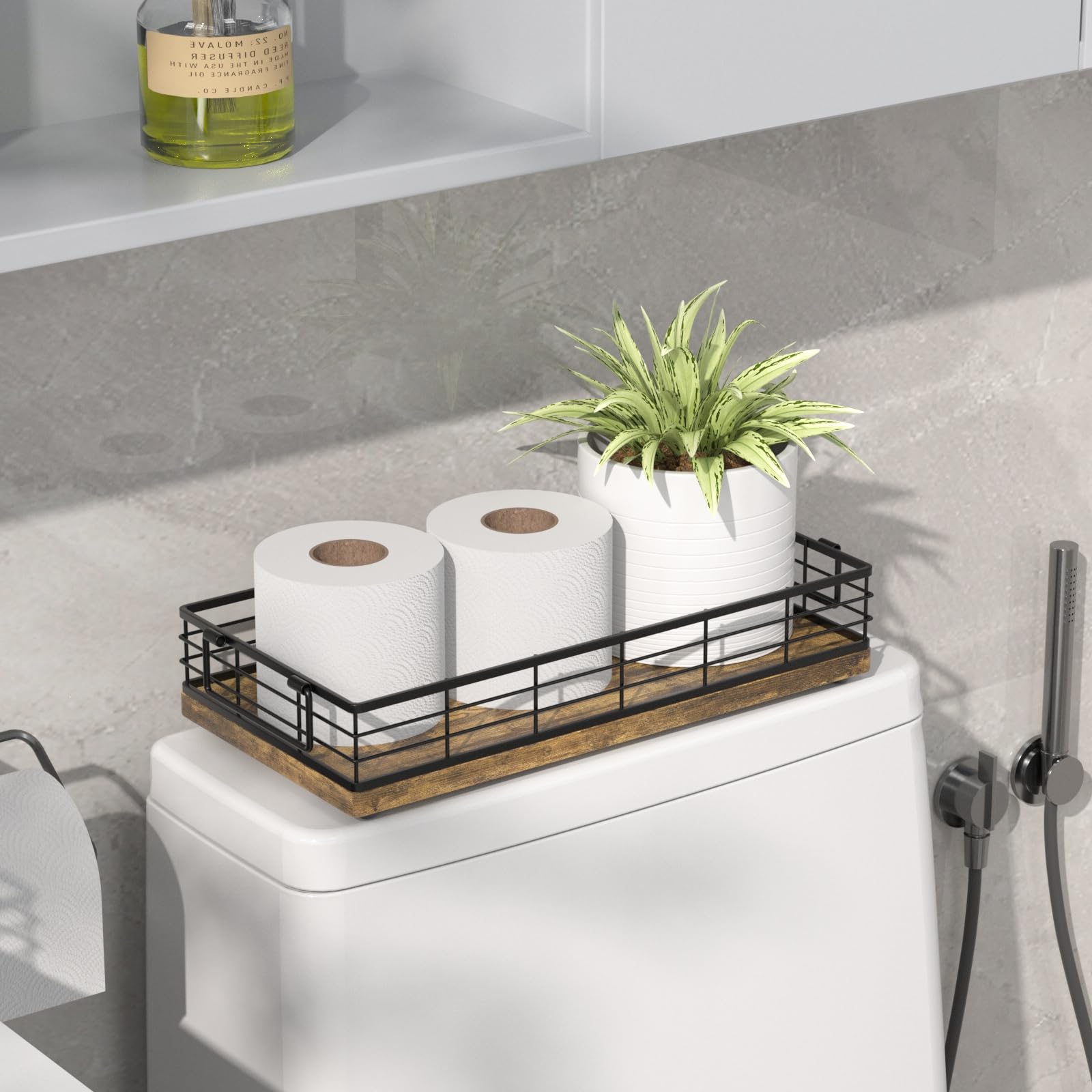 Toilet Paper Basket, 2Pcs 13 Inch Bathroom Basket Toilet Tank Tray Toilet Tank Basket Top Of Toilet Storage Toiletries Organizer