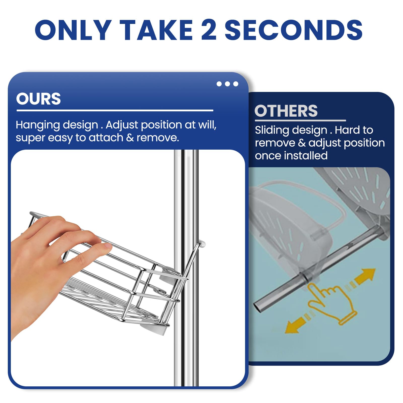 Seirione Corner Shower Caddy Tension Pole, Adjustable Shower Organizer Corner With 4 Shelves, No Drilling Shower Shelf For Insid