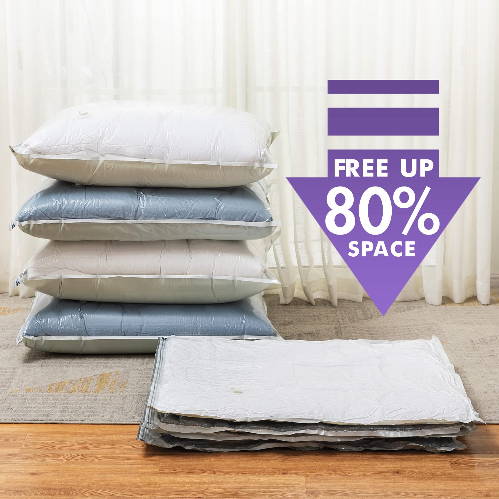 Taili 12 Pack Vacuum Storage Bags, Space Saver Bags Combo (4 Jumbo, 4 Large, 4 Medium), Storage Bags Vacuum Sealed For Clothes,