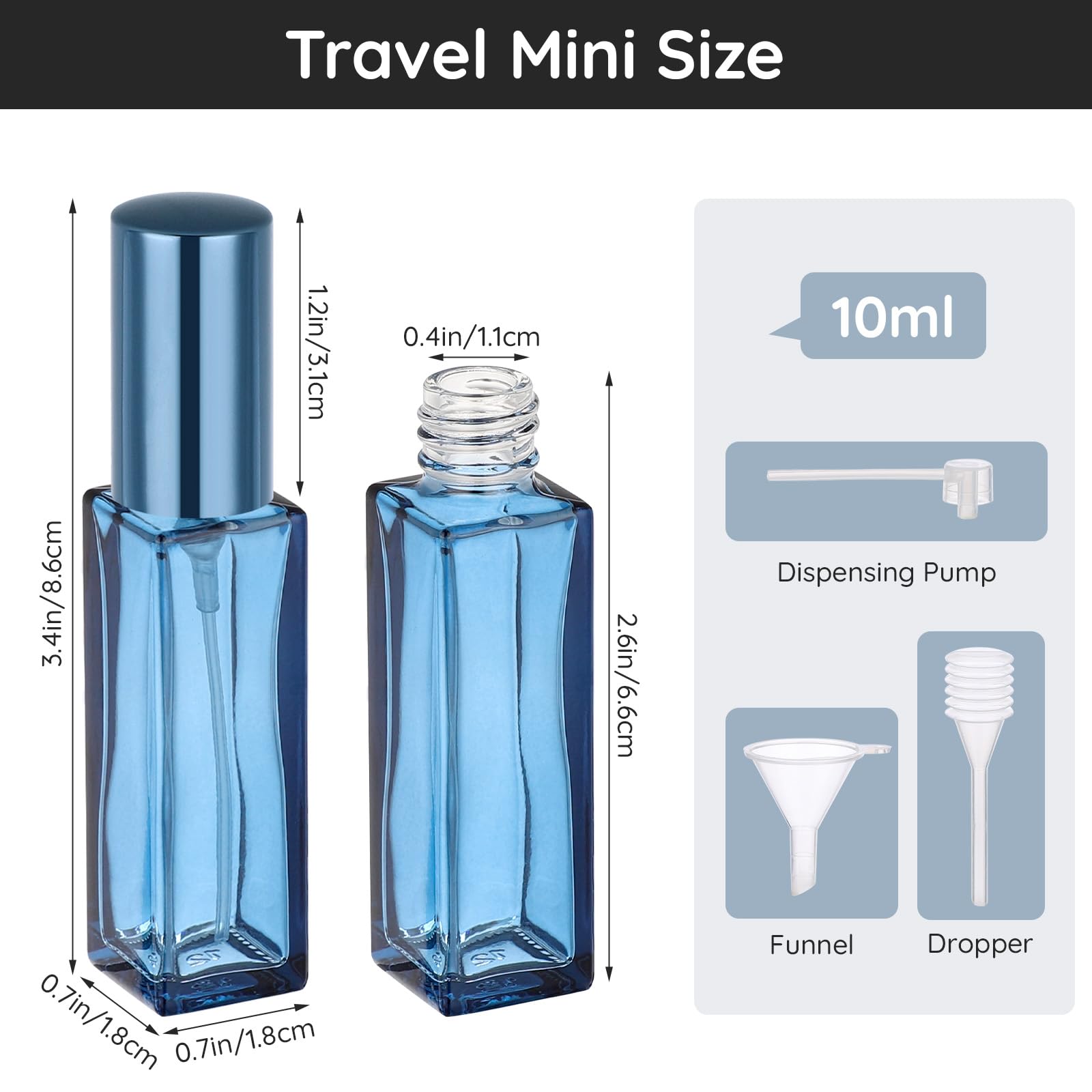 Segbeauty 0.34Oz Small Perfume Bottle Refillable, 5 Packs Portable Glass Perfume Atomizer Sprayer, 10Ml Mini Cologne Bottles Emp