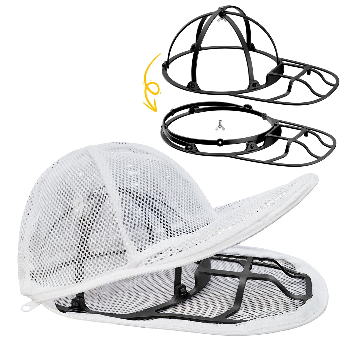 Iyes.Top Hat Washer For Baseball Caps, Collapsible Ball Hat Cleaner Cage For Washing Machine & Dishwasher - Ballcap Shaper Prote