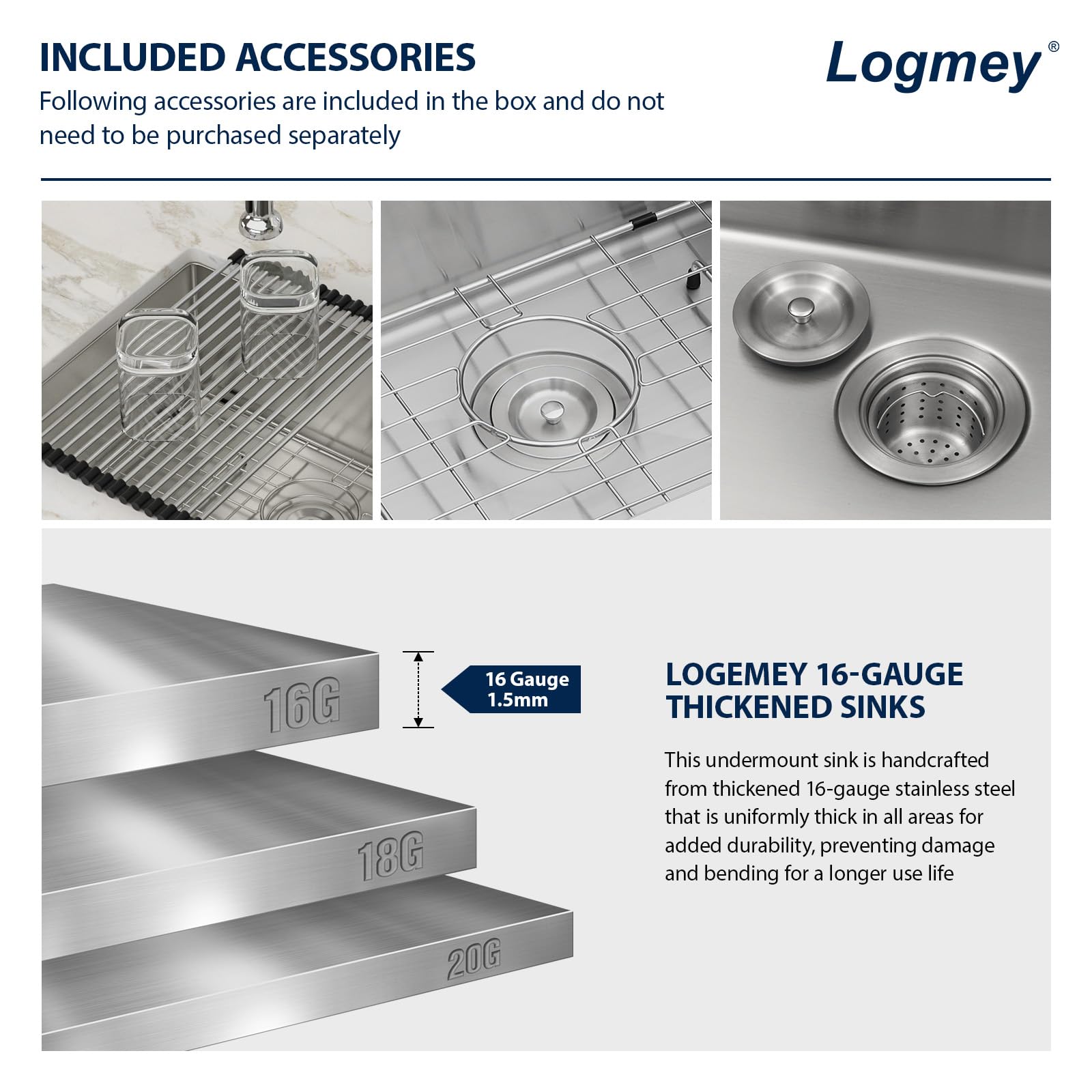 21 Bar Sink Undermount - Logmey 21 X 18 Inch Undermount Kitchen Sink 18 Gauge Stainless Steel Deep Single Bowl Bar Prep Sink