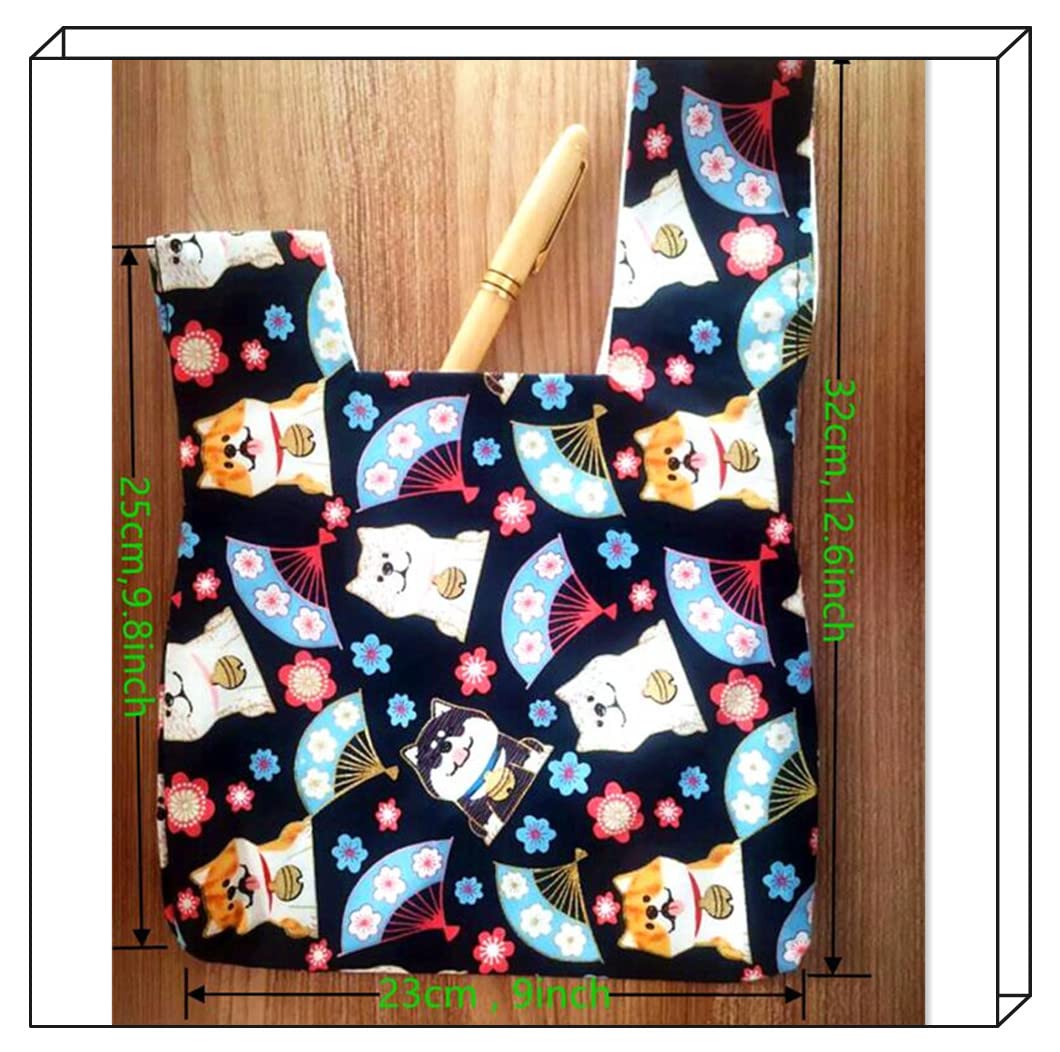 Jusunifixo Portable Cotton Wrist Bag Small Sleeve Knot Pouch,Wristlet Handbag For Shopping,Canvas Purse Anti-Lost Tote Knot Bag