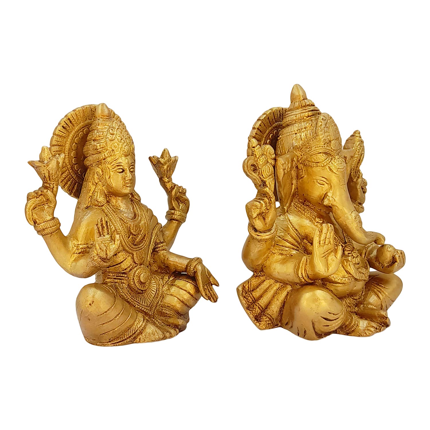 Artvarko Brass Ganesha Laxmi Ganesh Lakshmi Bhagwan Idol Sitting Statue For Home Office Success Entrance Dcor Diwali Pooja Good