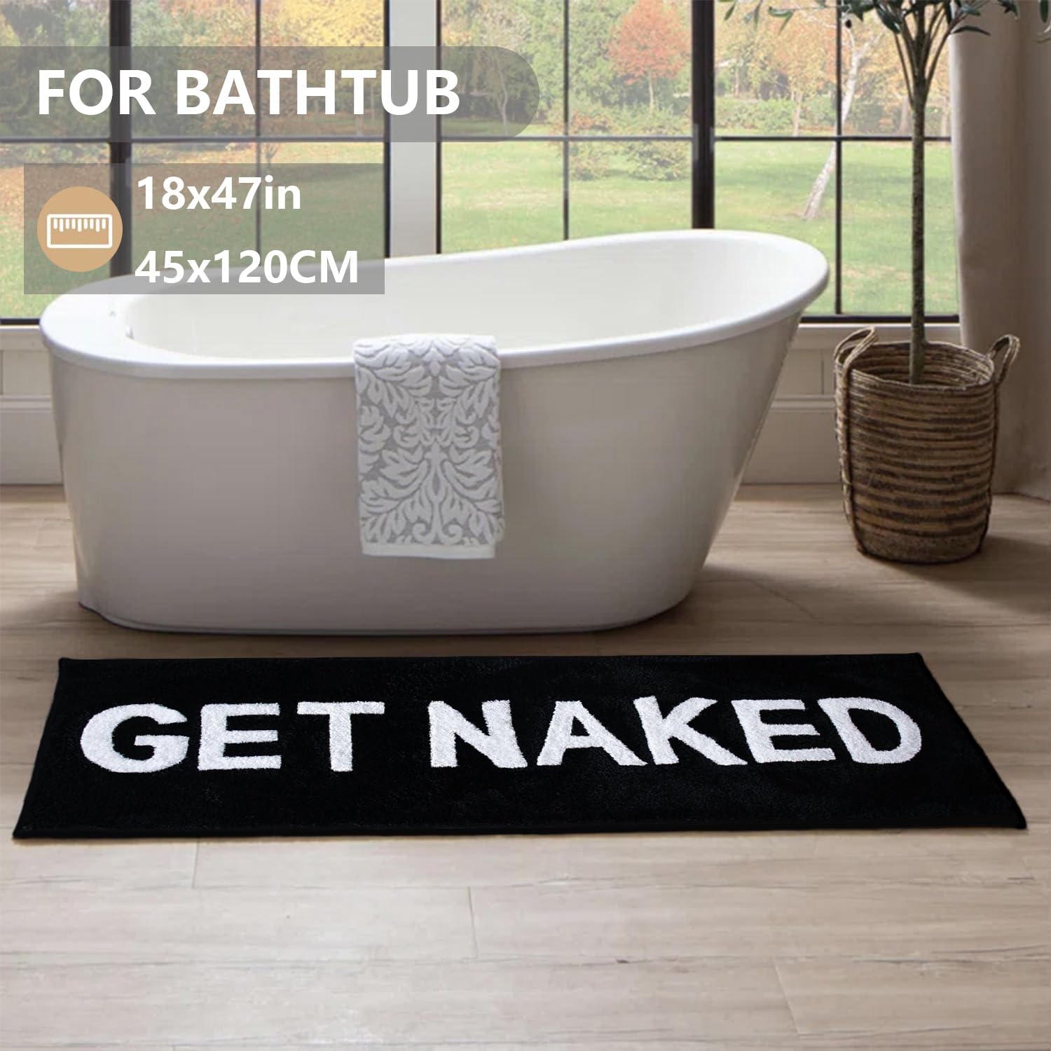 Get Naked Bath Mat Runner Cute Bathroom Rugs Non Slip Absorbent Bathroom Runner Long Get Naked Rug Funny Bathroom Decor For Apar