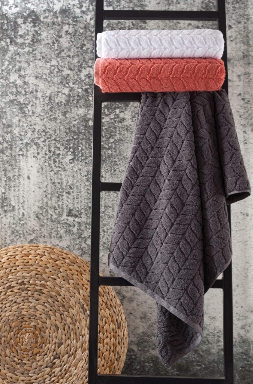 Bagno Milano 100% Turkish Cotton Jacquard Luxury Towel Set - Quick Dry Ultra-Soft, Plush And Absorbent Luxury Durable Turkish To