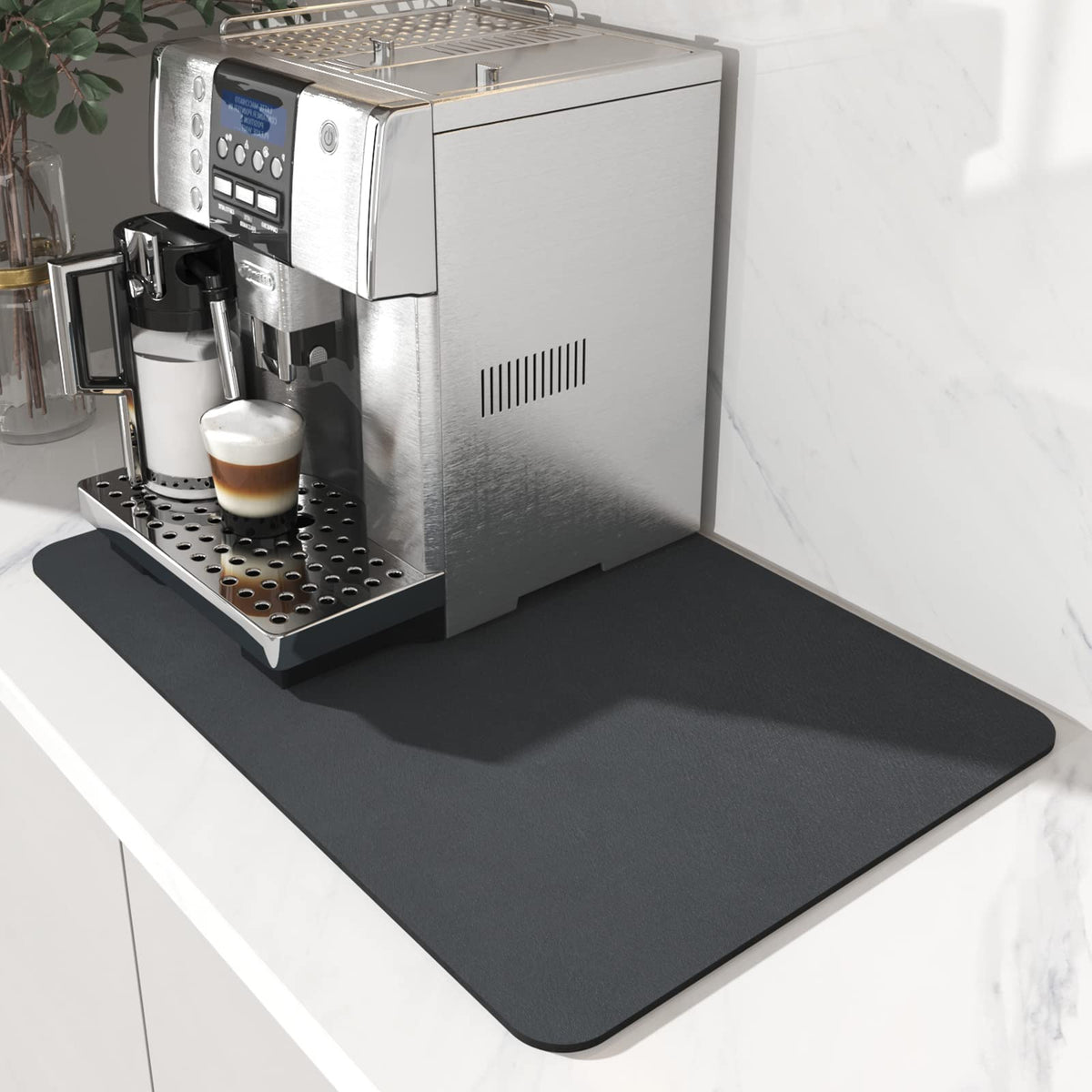 Amoami-Coffee Mat Hide Stain Rubber Backed Absorbent Dish Drying Mat For Kitchen Counter-Coffee Bar Accessories Fit Under Coffee