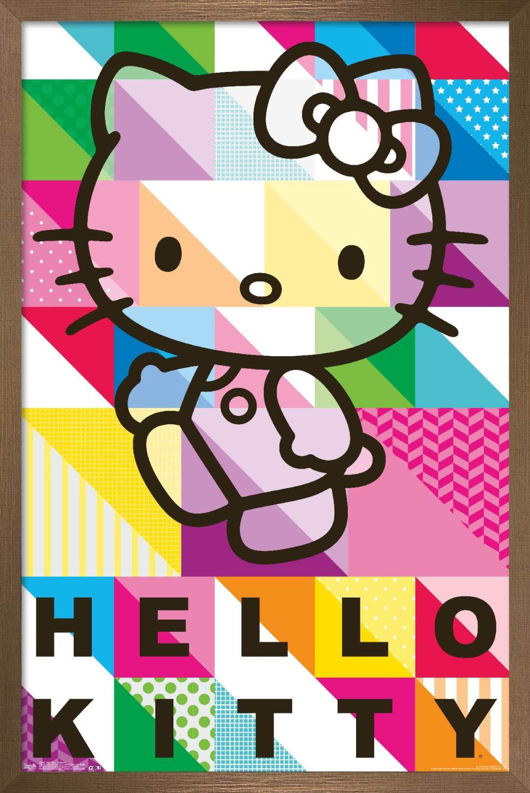 Trends International Hello Kitty - Patterns Wall Poster, 14.725'' X 22.375'', Bronze Framed Version