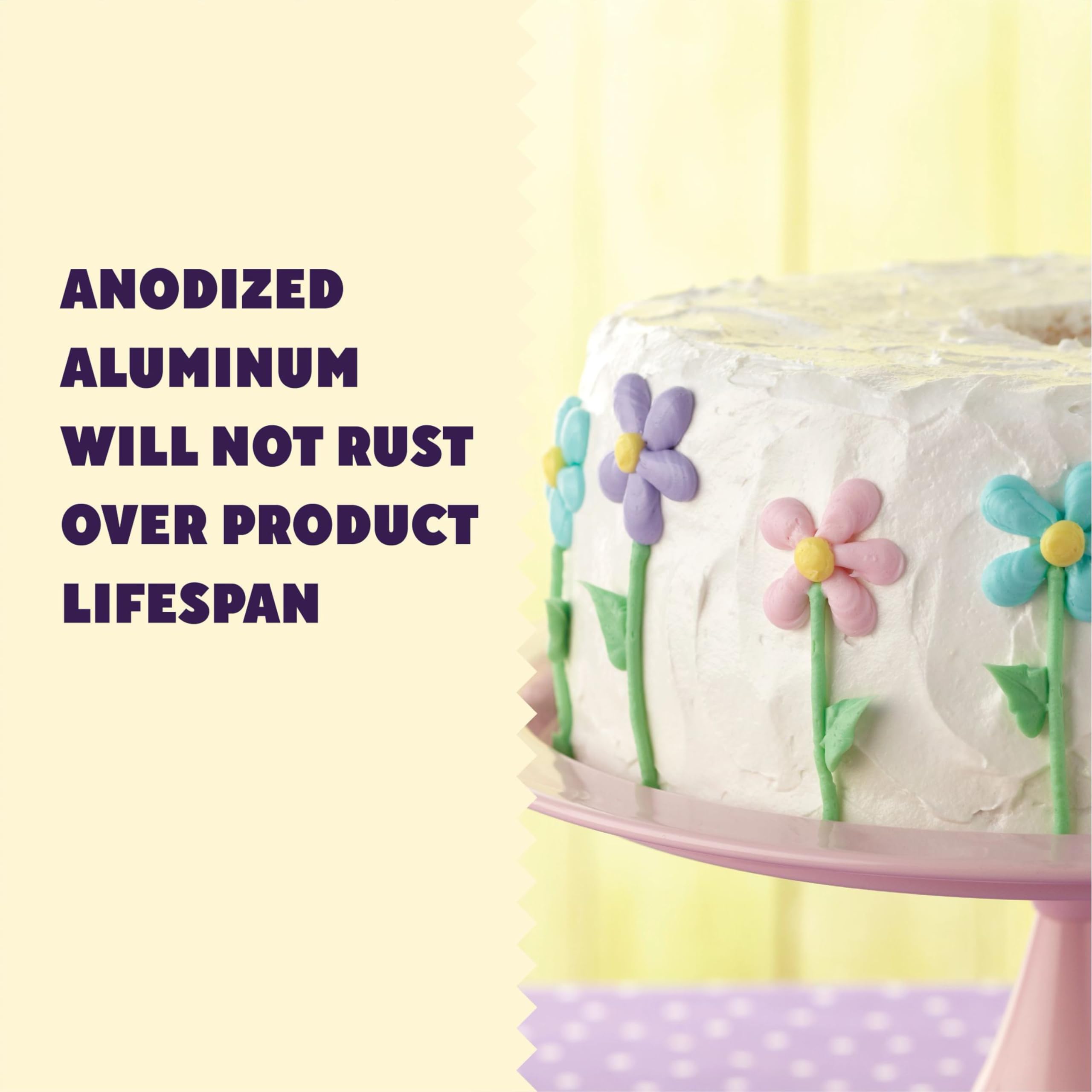 Wilton 10-Inch Angel Food Tube Cake Pan, Durable Aluminum, Removable Inner Core, Silver