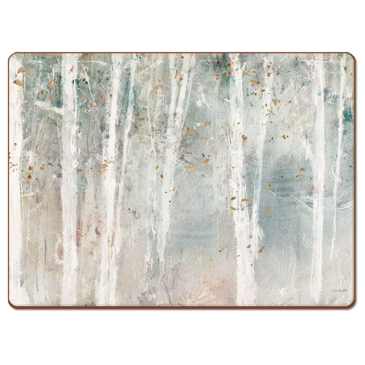 Cala Home Woodland Walk Decorative Hardboard Cork Back Tabletop Placemats 4 Pack Manufactured In The Usa Heat Tolerant And Easil