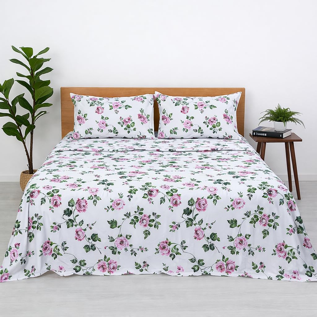 Bhoomi Impex King Size Bedsheet - Dreamy Butterflies Printed Bedding Set With Pillow Cover, 108X108 Inch For Home, Hotel & Livin
