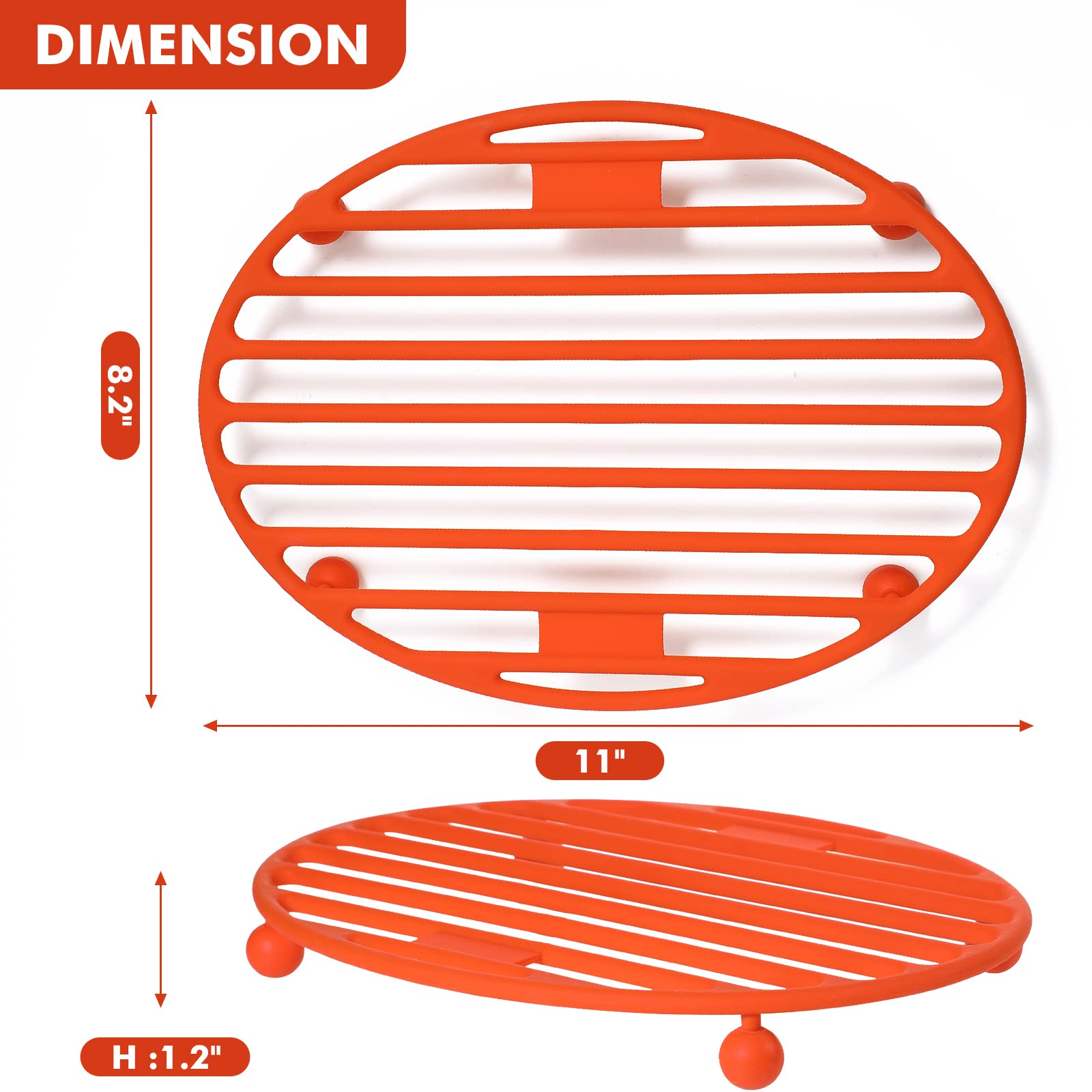 Webake Silicone Roasting Rack - 11x8 Inches Heat-Resistant Cooling Drying Rack for Baking and Roasting Pan