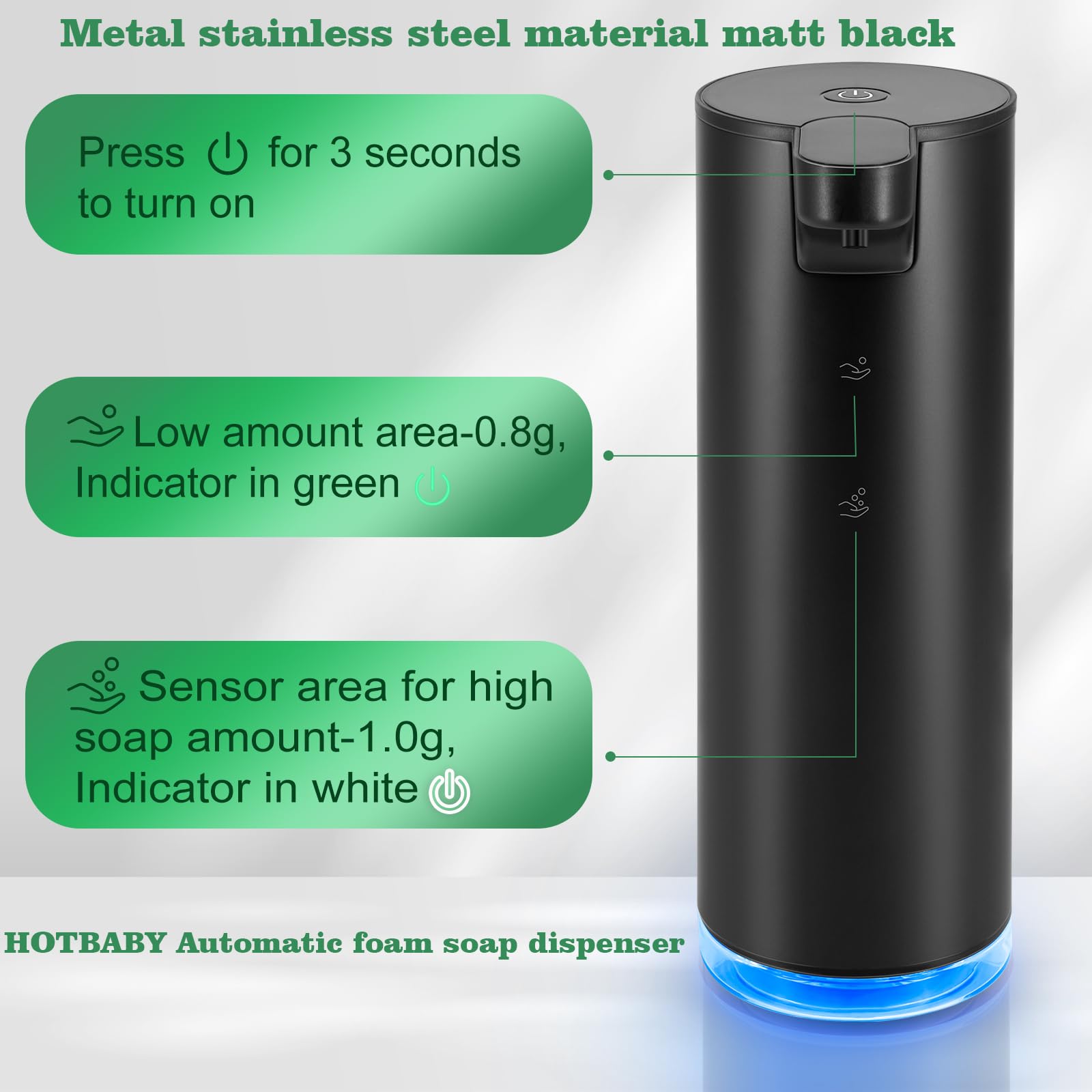 Automatic Hand Soap Dispenser Touchless: Foaming Soap Dispenser Stainless Steel - Free Touch Electric Soap Dispenser Rechargeabl