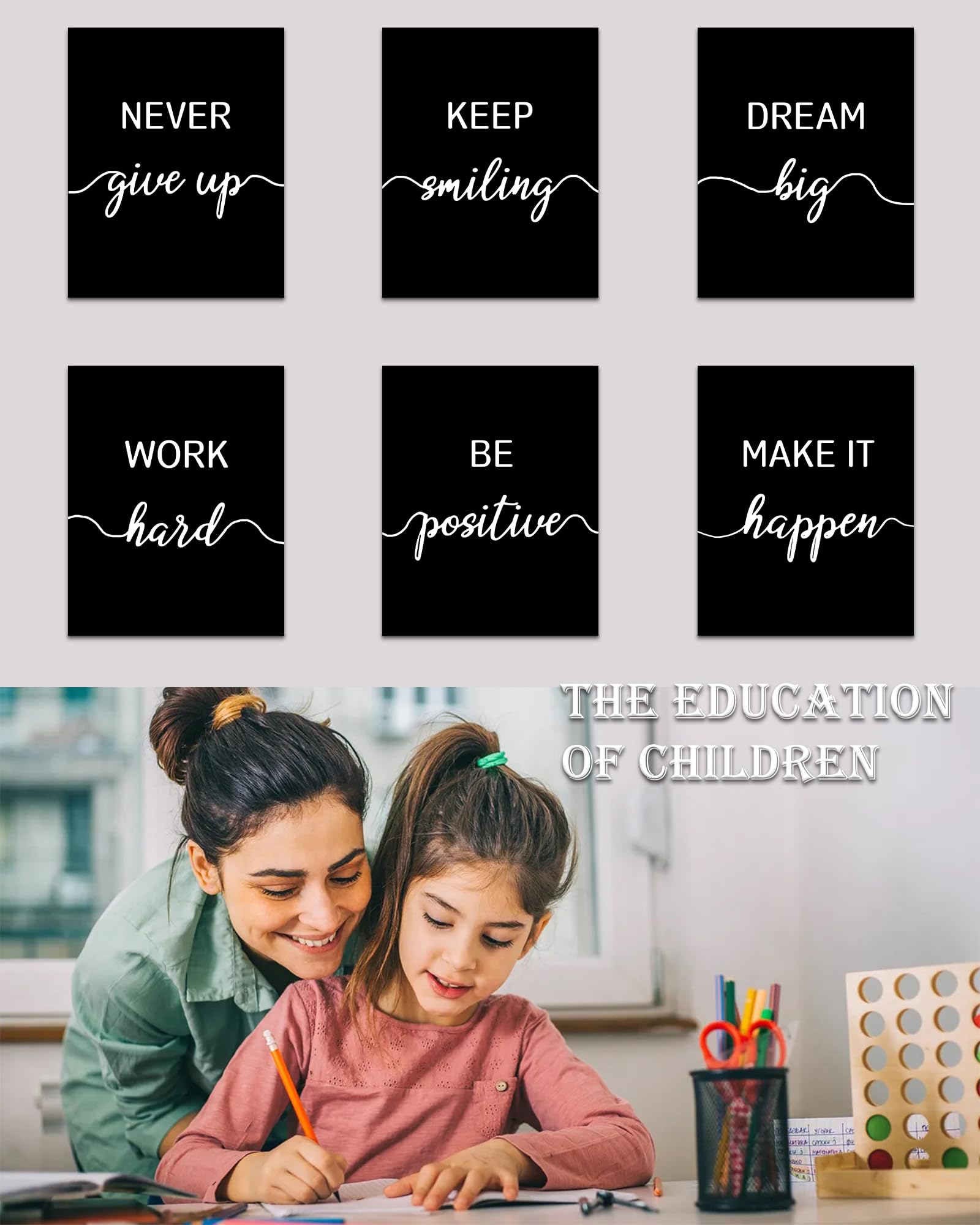 Drsoum Motivational Wall Decor Inspirational Office Wall Art Framed Black Quotes For Living Room Encouraging Canvas Posters For