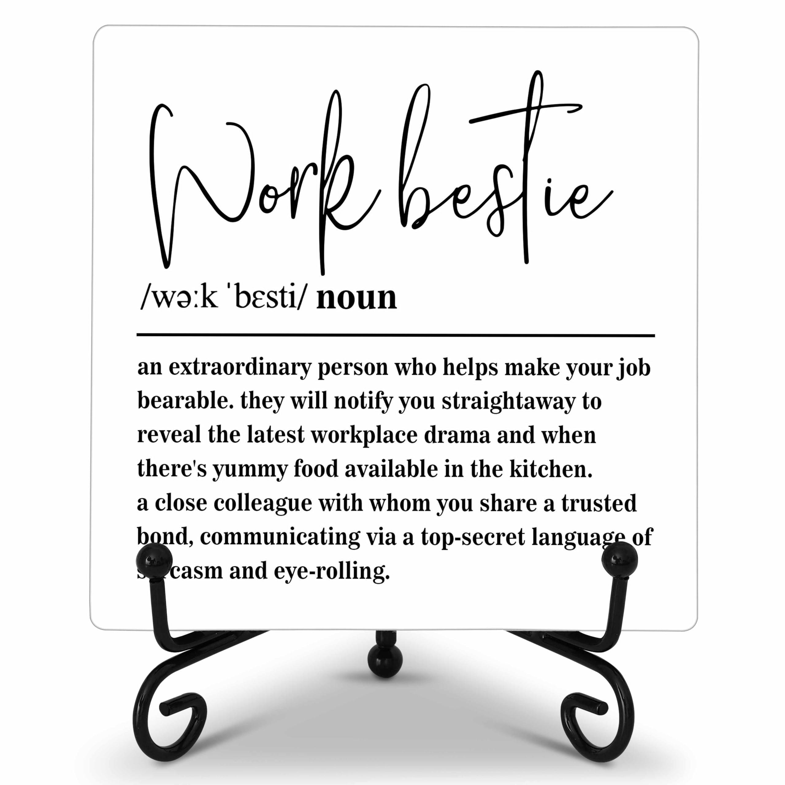 Wooden Table Sign Gift Work Bestie Definition Desk Decor Wood Plaque With Stand Friendship Gift Ideas for Boss Women Best Mom Co