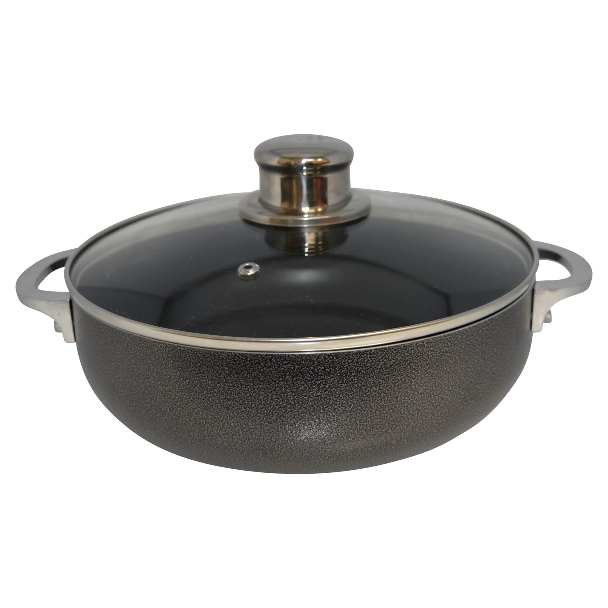 IMUSA USA CHI00084 3.2Qt Nonstick Charcoal Caldero (Dutch Oven) with Glass Lid, 3.2 Quart