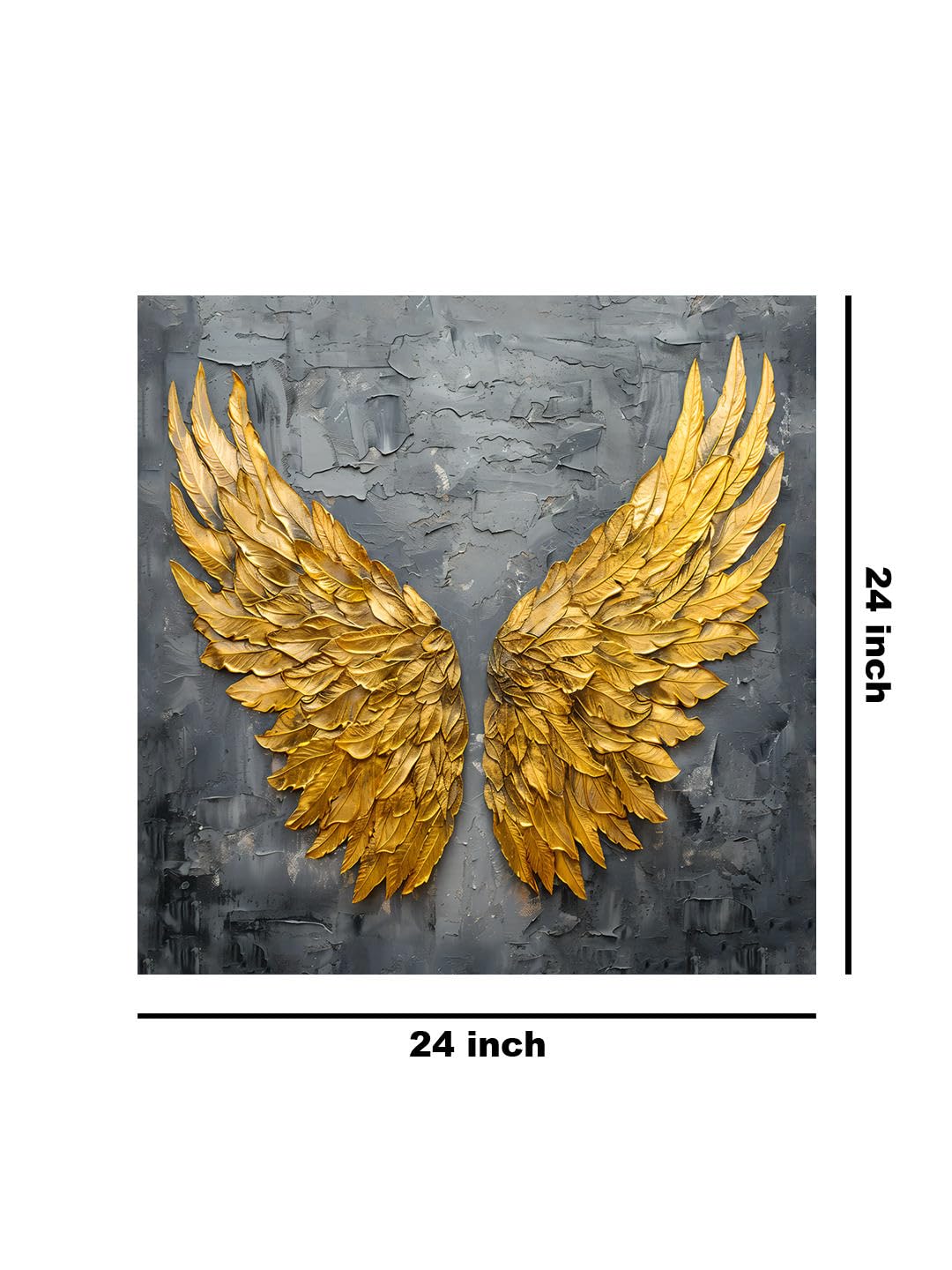 999Store Golden Angel Wings Canvas-Wrapped Painting 24X24 - Inspirational Wall Art(Flp24X240452)