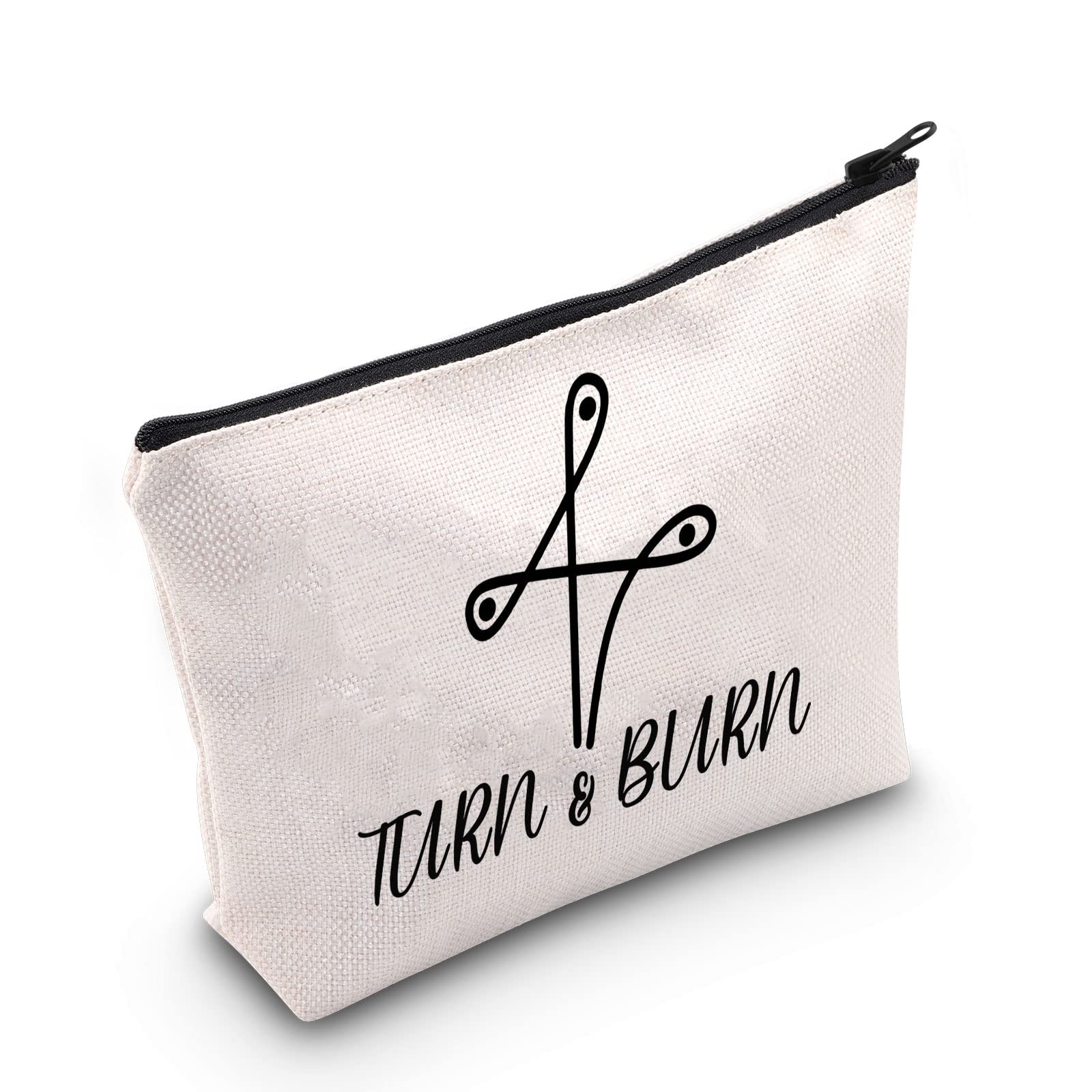 Pofull Barrel Racer Rodeo Gift Turn And Burn Barrel Racing Cosmetic Bag Rodeo Cowgirl Gift (Turn And Burn Bag)