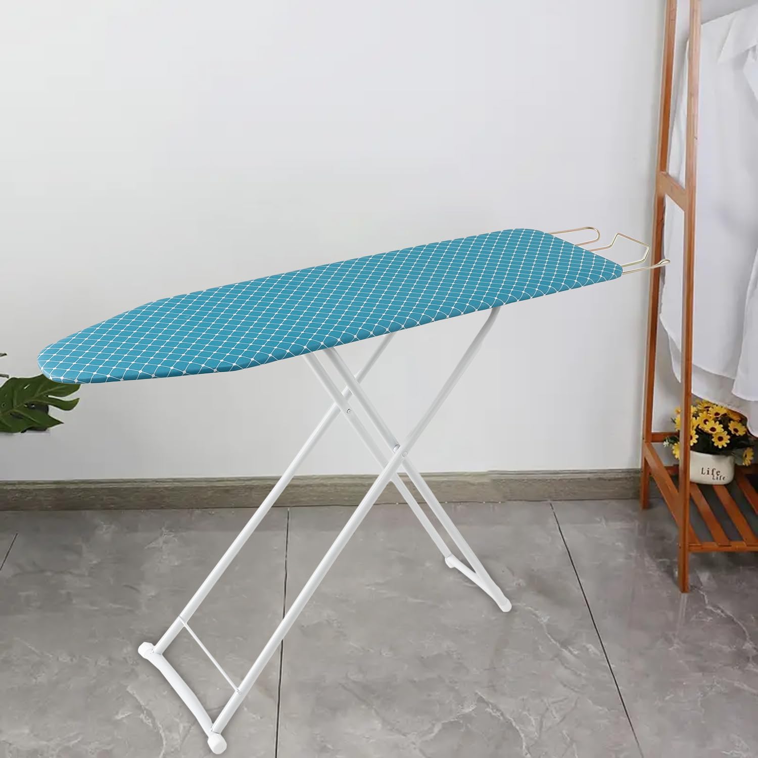 Kuber Industries 42 Inch Ironing Board For Clothes|Adjustable Height Ironing Stand|Press Table For Home (Blue)