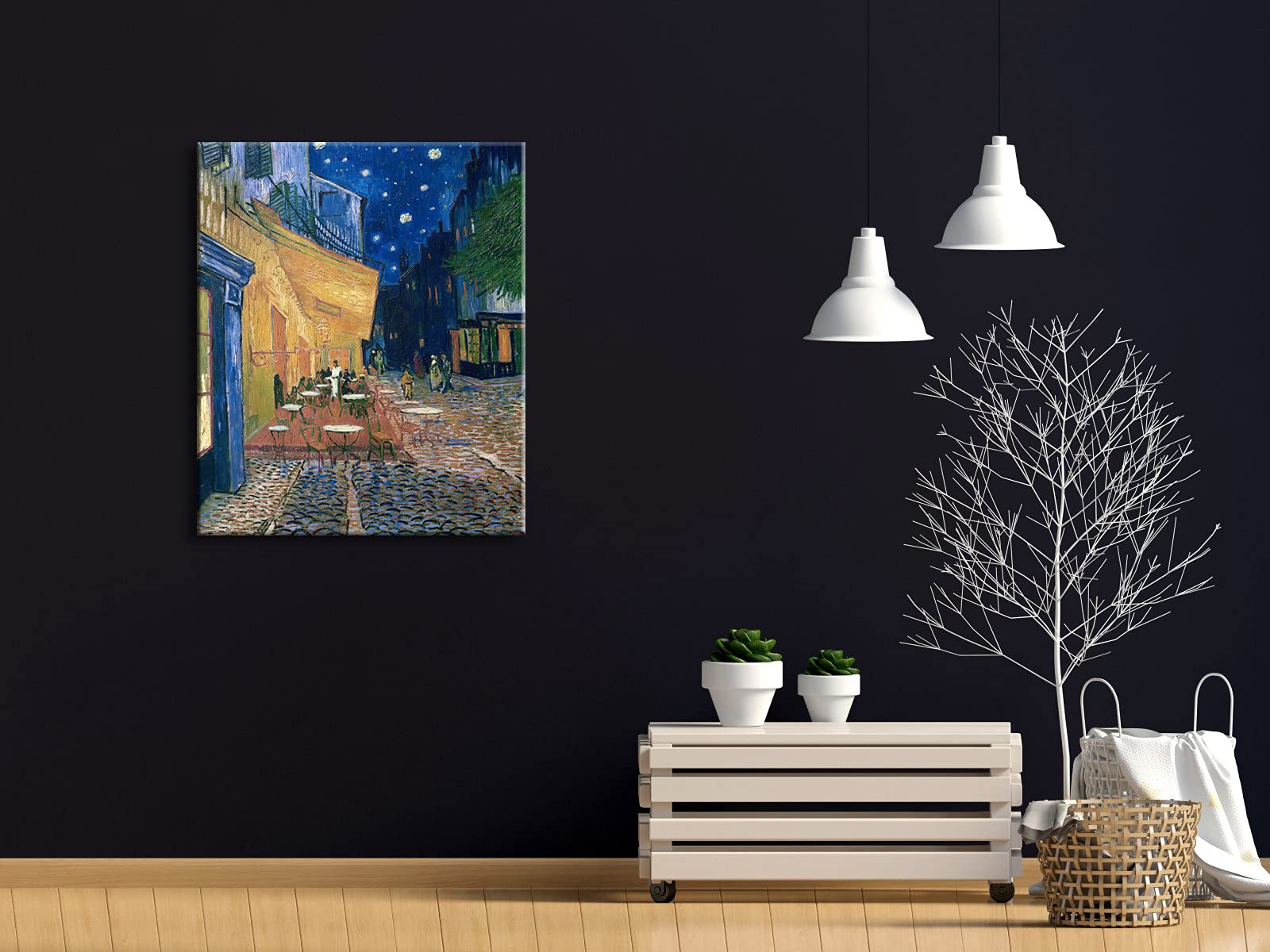 Wieco Art Cafe Terrace At Night Large Modern Giclee Canvas Prints Vincent Van Gogh Artwork Oil Paintings Reproduction Landscape
