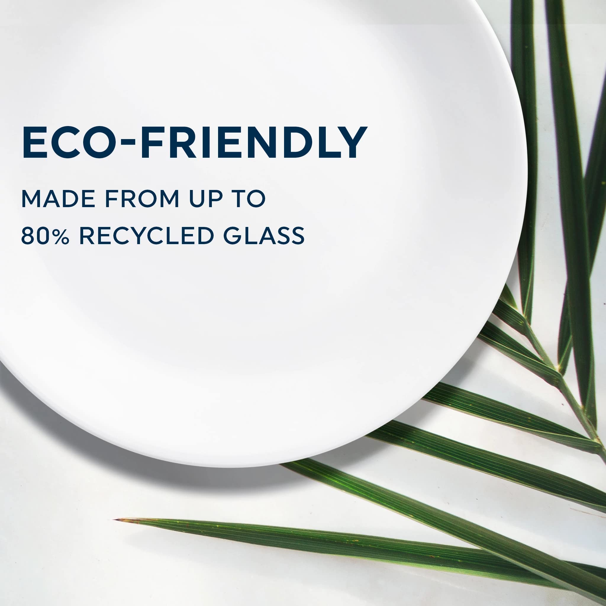 Corelle Vitrelle 6-Piece Salad Appetizer Plate Set, Triple Layer Glass And Chip Resistant, 6-3/4-Inch Lightweight Round Plates,