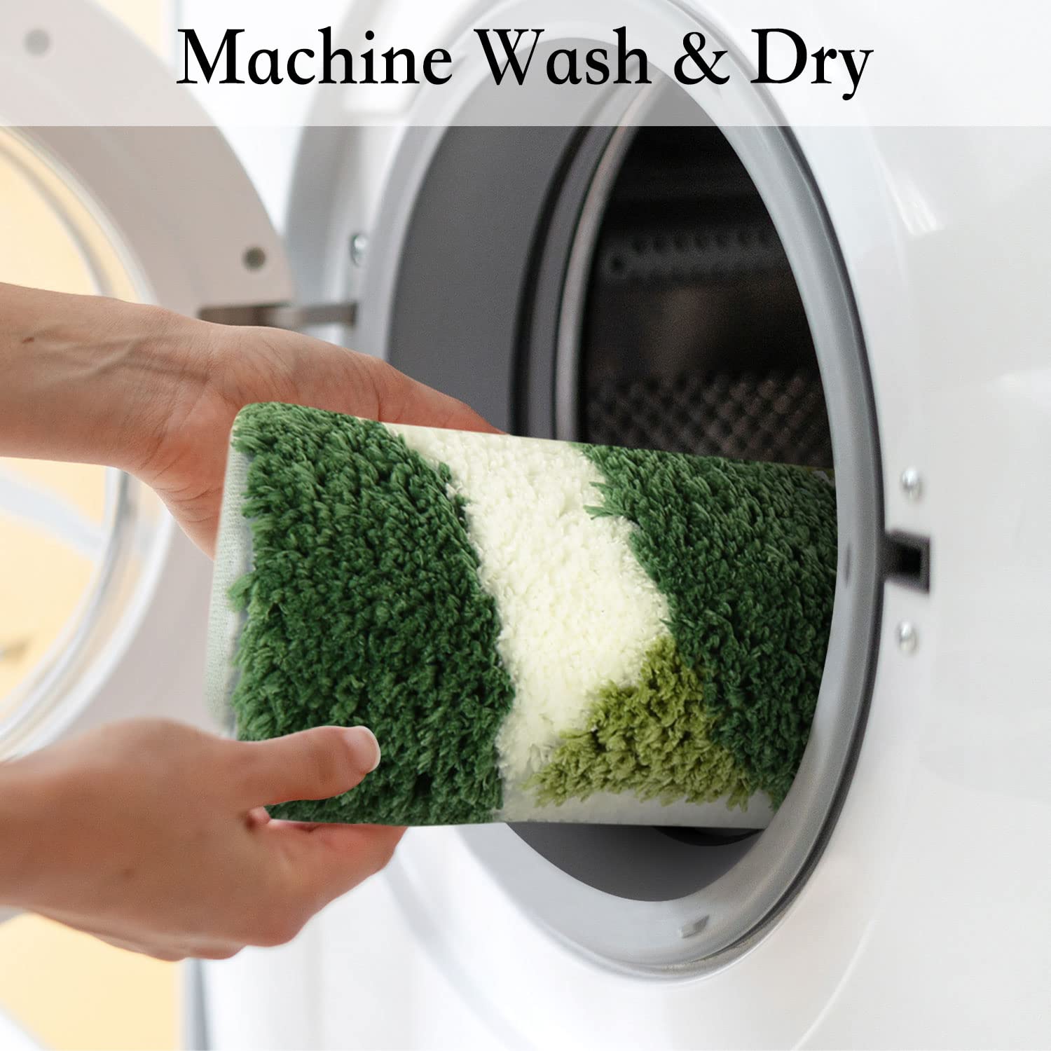 Hi Space Bathroom Rugs Mat 24X16In Green Leaves Bath Mat For Bathroom Non Slip Machine Washable Soft Absorbent Cute Bath Rug Plu