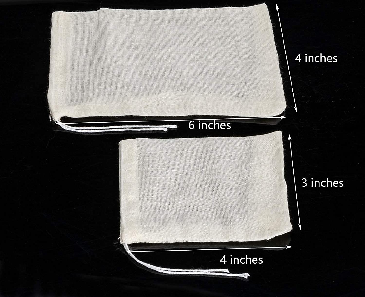 Giyomi 20 Pcs Muslin Drawstring Bags,Natural Unbleached Cotton Straining Herbs Cheesecloth Bags, Coffee Tea Brew Bags, Soup Grav