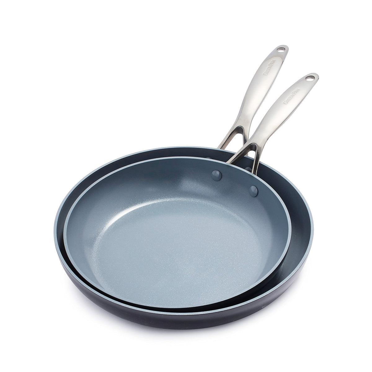 Greenpan Valencia Pro Hard Anodized Healthy Ceramic Nonstick 10'' And 12'' Frying Pan Skillet Set, Pfas-Free, Induction, Dishwas
