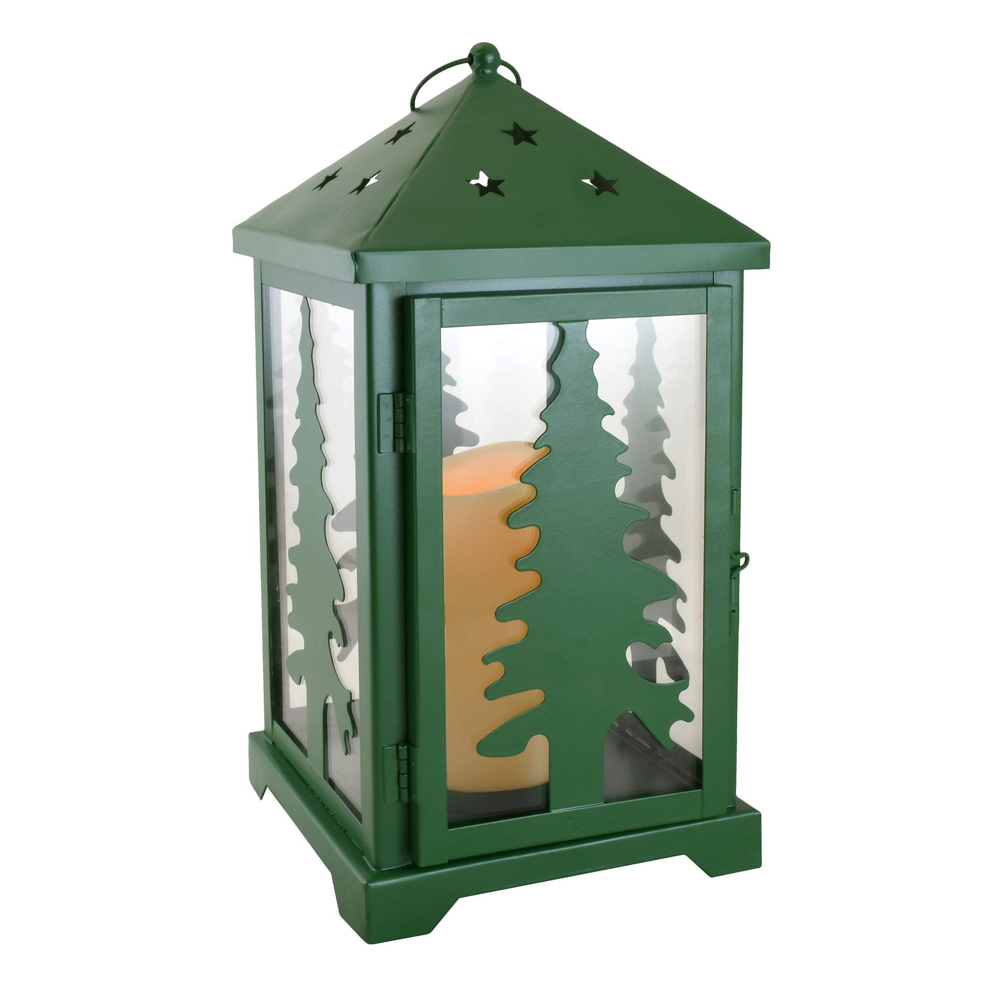 LumaBase Metal Lantern - Pine Tree