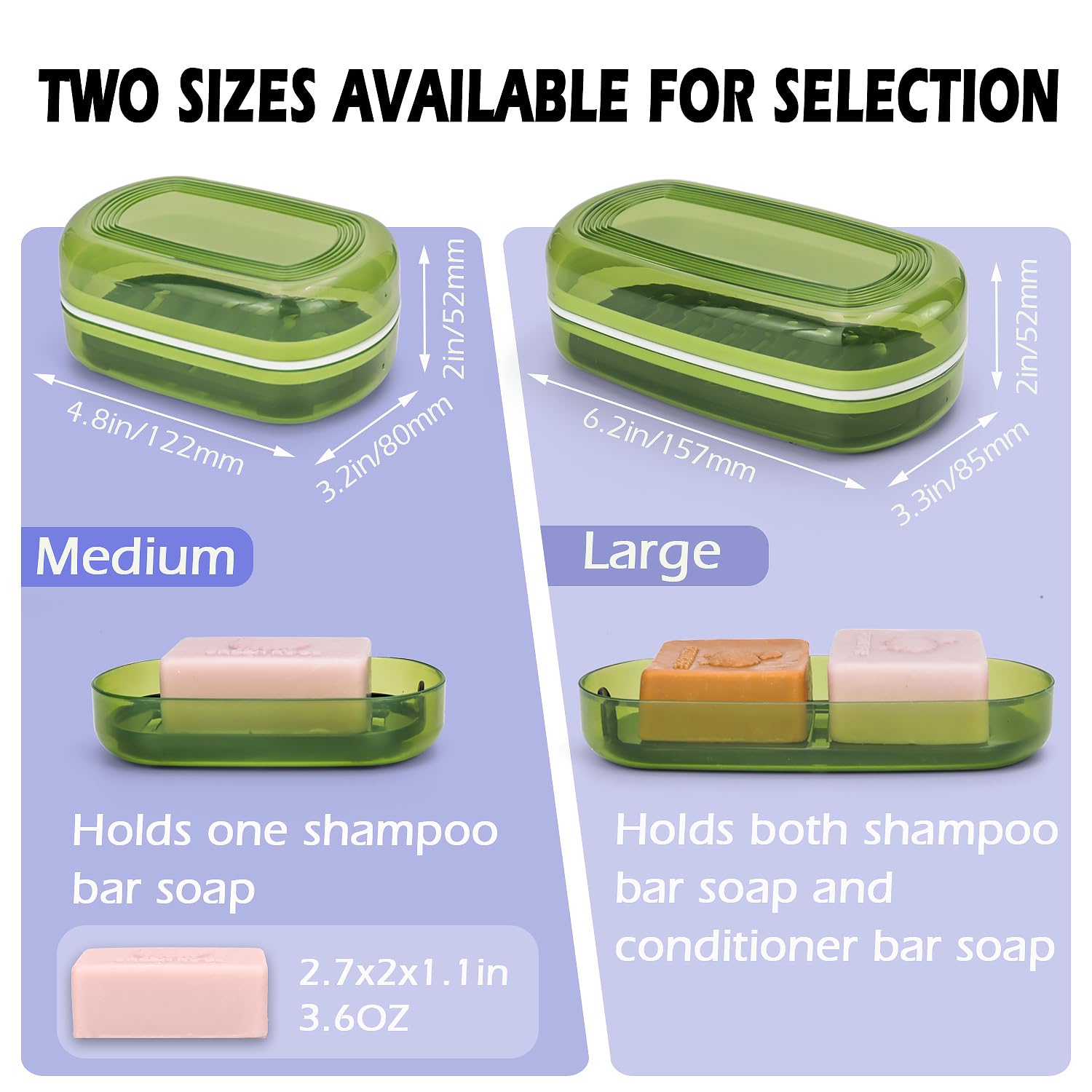 Aidimming Travel Soap Case, Bath Soap Holder, Soap Dish With Lid For Traveling, Soap Box For Handmade Soap, Portable Soap Contai